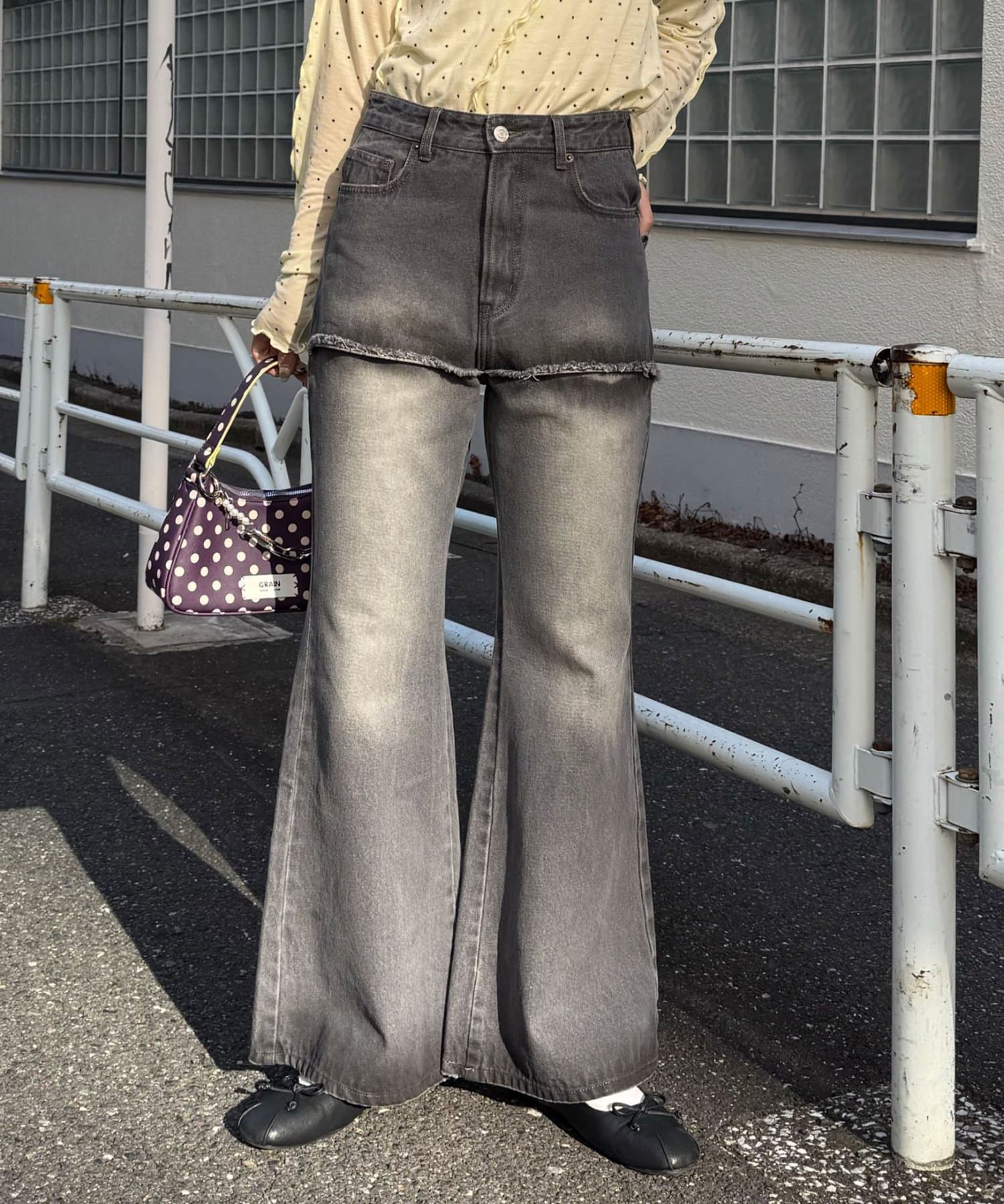 CIAOPANIC(チャオパニック) グラデーションレイヤードフレアデニム