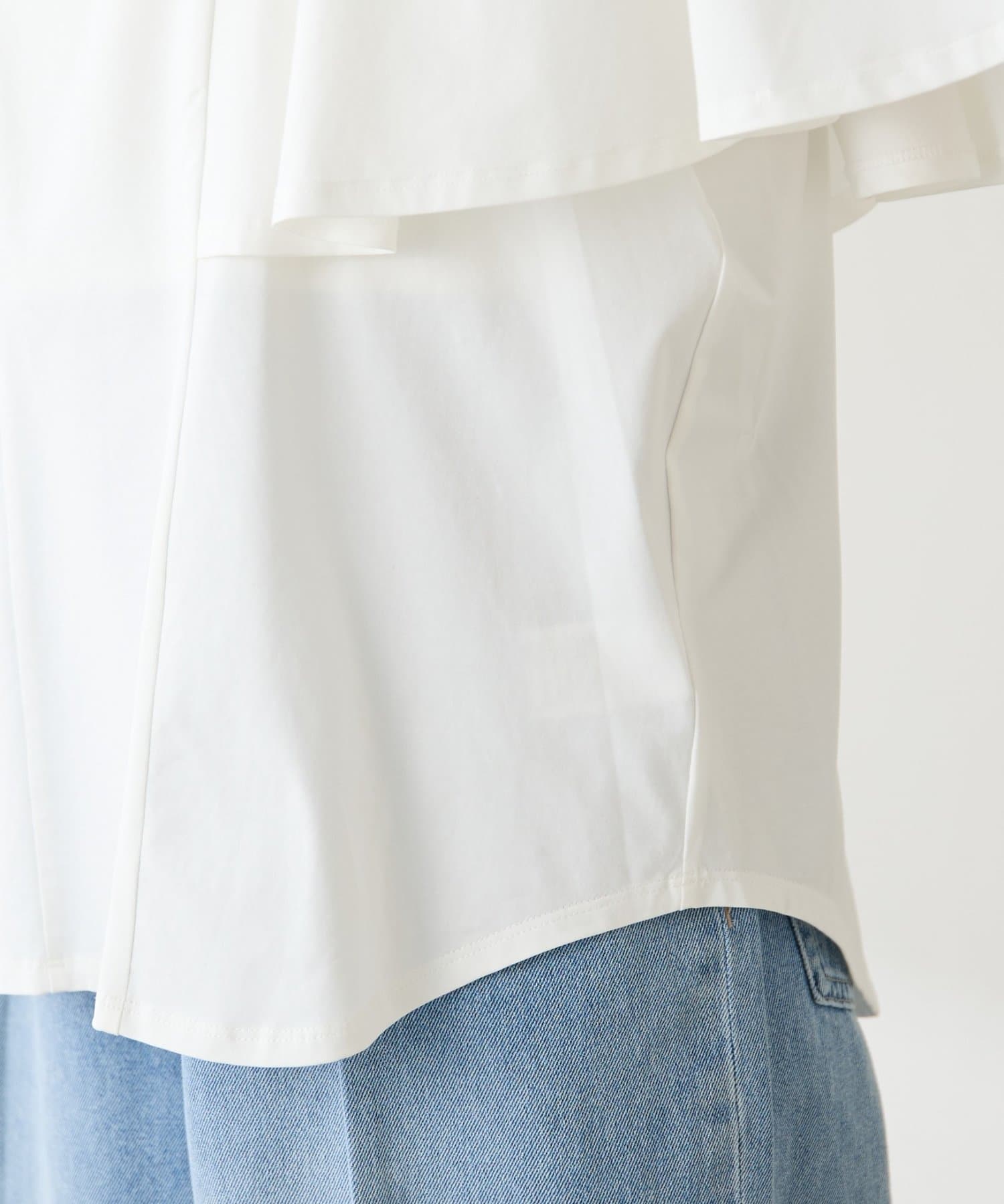 COLLAGE GALLARDAGALANTE(コラージュ ガリャルダガランテ) 【接触冷感/二の腕カバー】ケープデザインカットソー