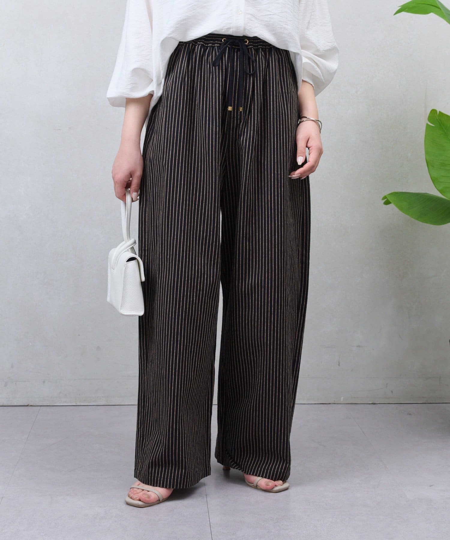 Jena　espace merveilleux(ジェナ　エスパスメルヴェイユ) リネンストライプパンツ