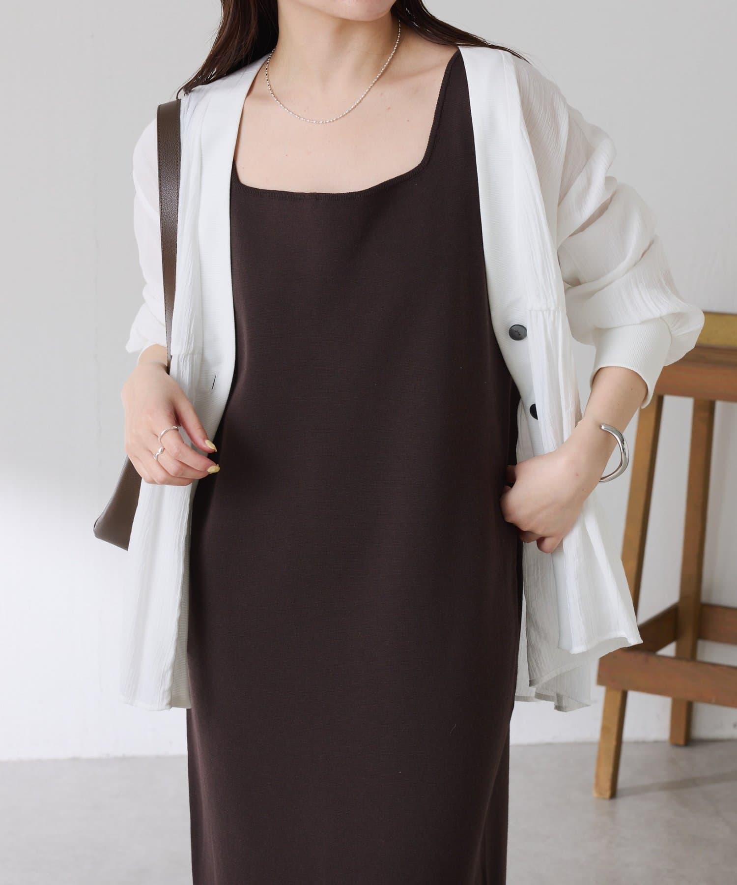 COLLAGE GALLARDAGALANTE(コラージュ ガリャルダガランテ) 【前後２通り/２サイズ展開】ミラノリブニットワンピース