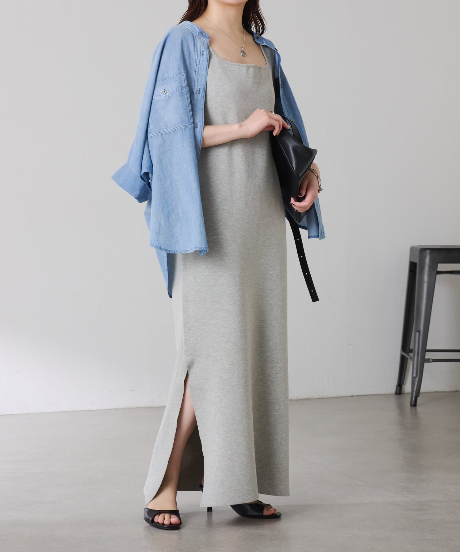 COLLAGE GALLARDAGALANTE(コラージュ ガリャルダガランテ) 【前後２通り/２サイズ展開】ミラノリブニットワンピース