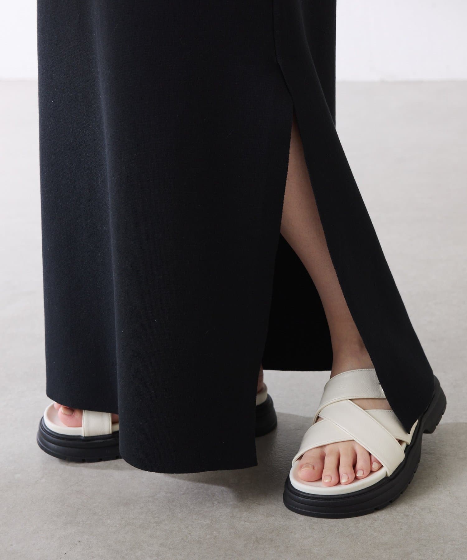 COLLAGE GALLARDAGALANTE(コラージュ ガリャルダガランテ) 【前後２通り/２サイズ展開】ミラノリブニットワンピース