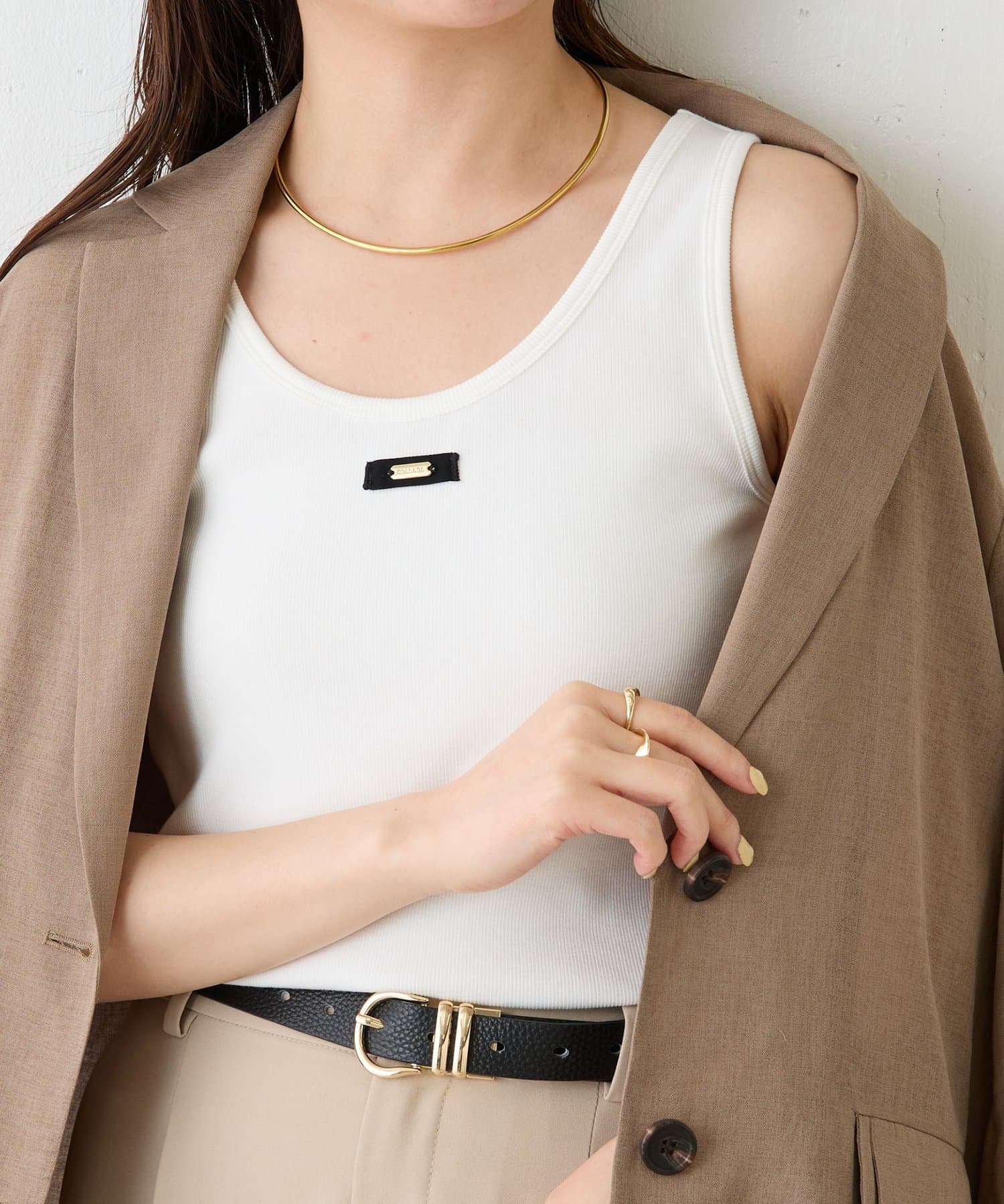 COLLAGE GALLARDAGALANTE(コラージュ ガリャルダガランテ) 【夏のマストハブアイテム】リブタンクトップ