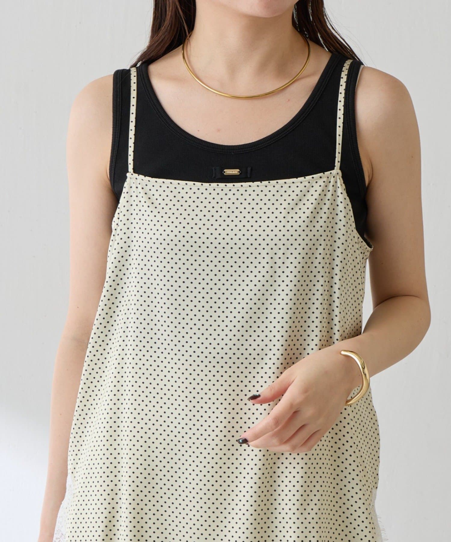 COLLAGE GALLARDAGALANTE(コラージュ ガリャルダガランテ) 【夏のマストハブアイテム】リブタンクトップ