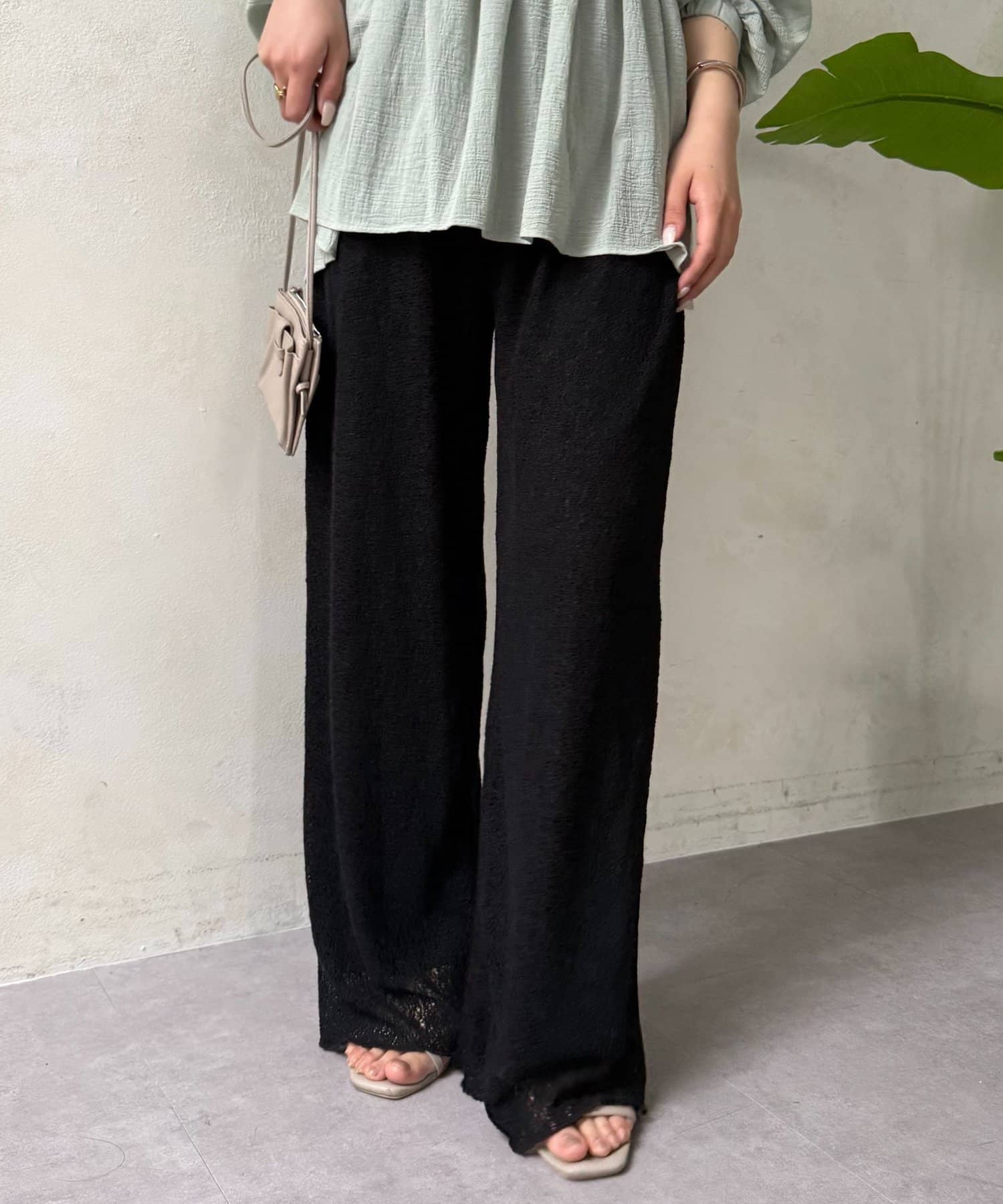 Jena　espace merveilleux(ジェナ　エスパスメルヴェイユ) レースワイドパンツ