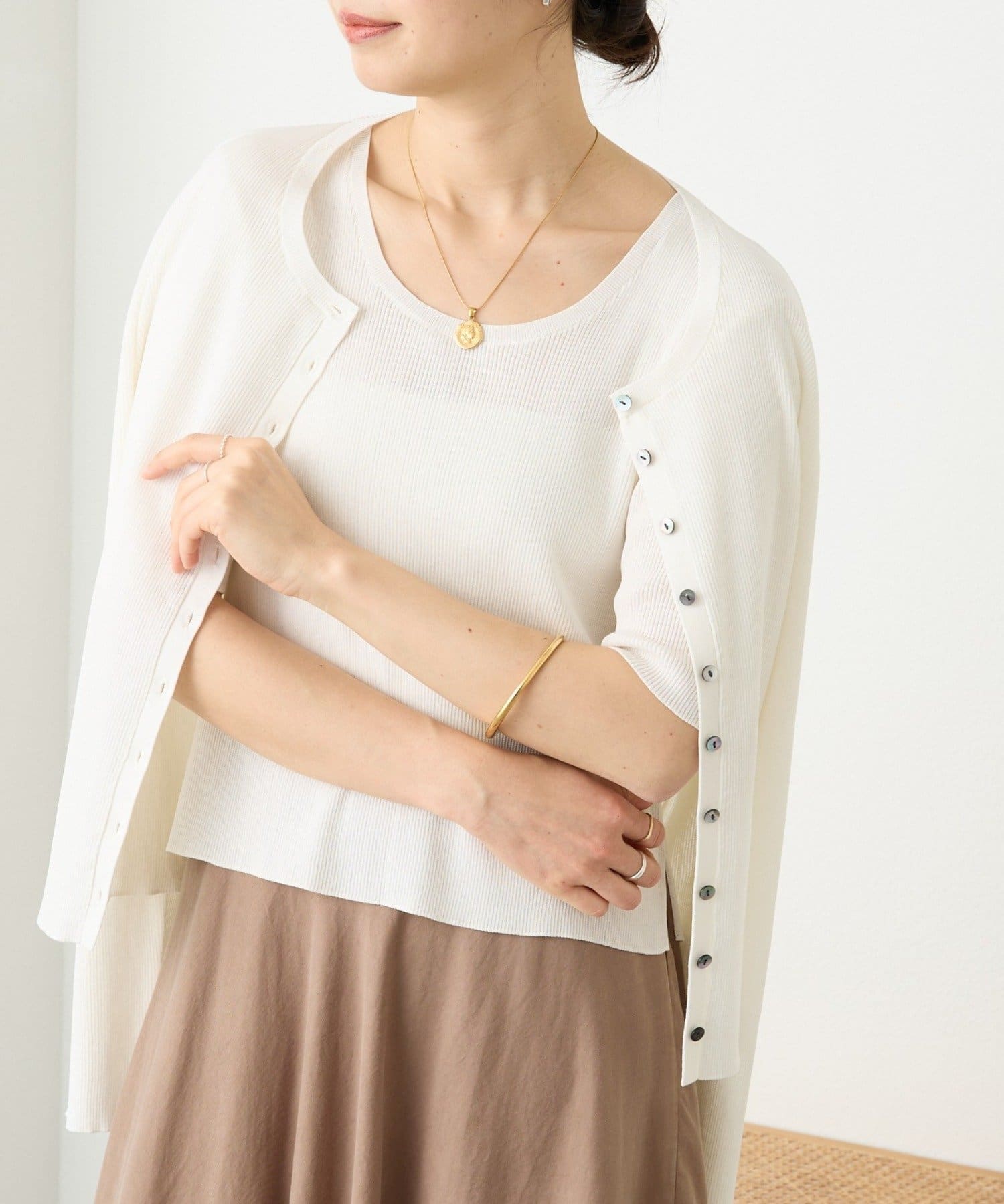 RIVE DROITE(リヴドロワ) 予約【アンサンブル対応可】コットンリブカーディガン