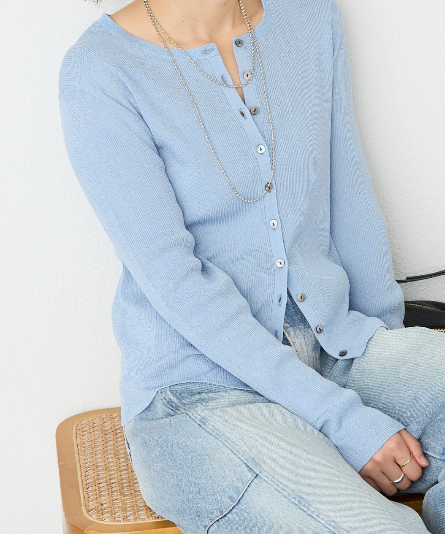 RIVE DROITE(リヴドロワ) 予約【アンサンブル対応可】コットンリブカーディガン