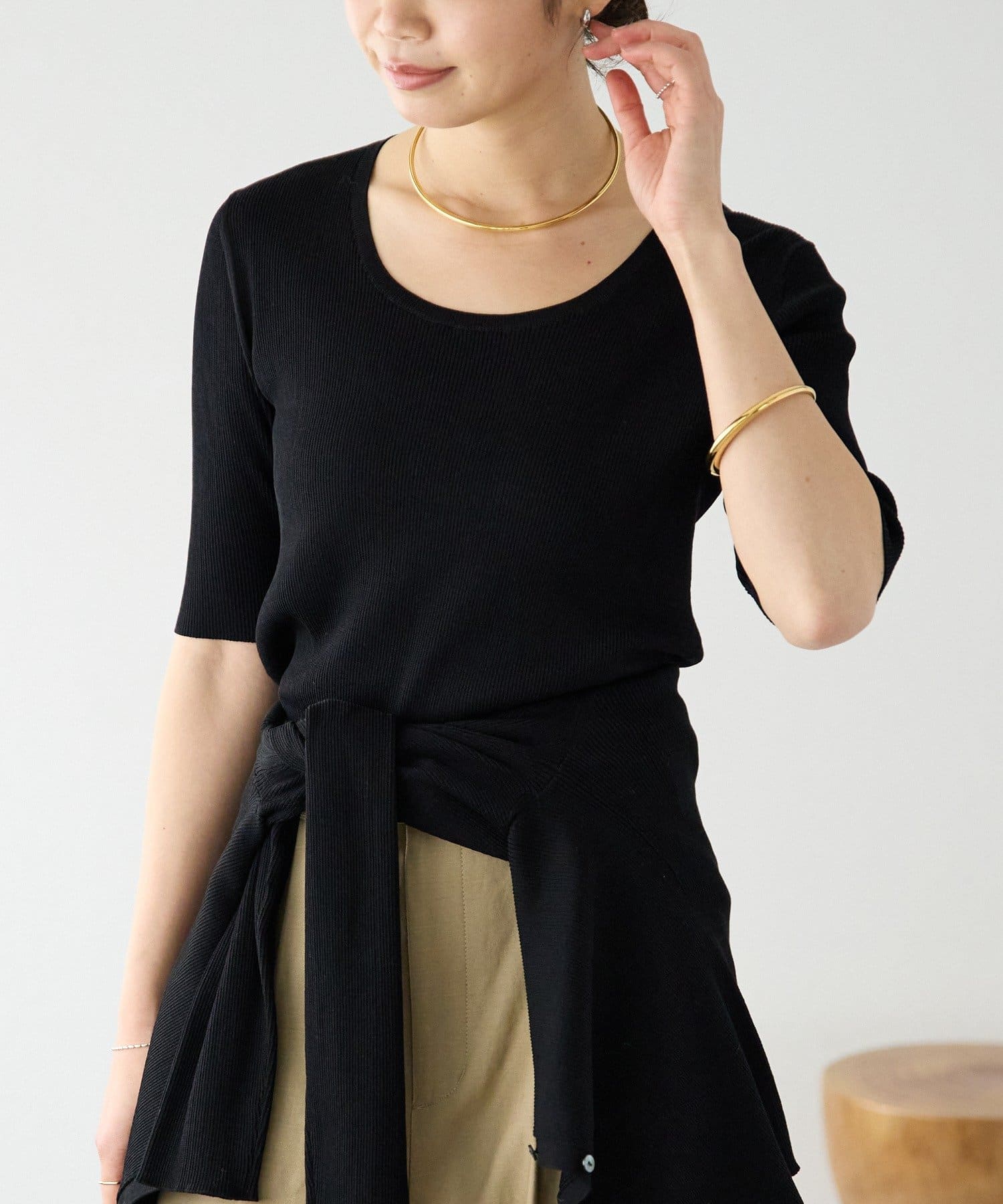 RIVE DROITE(リヴドロワ) 予約【アンサンブル対応可】コットンリブカーディガン