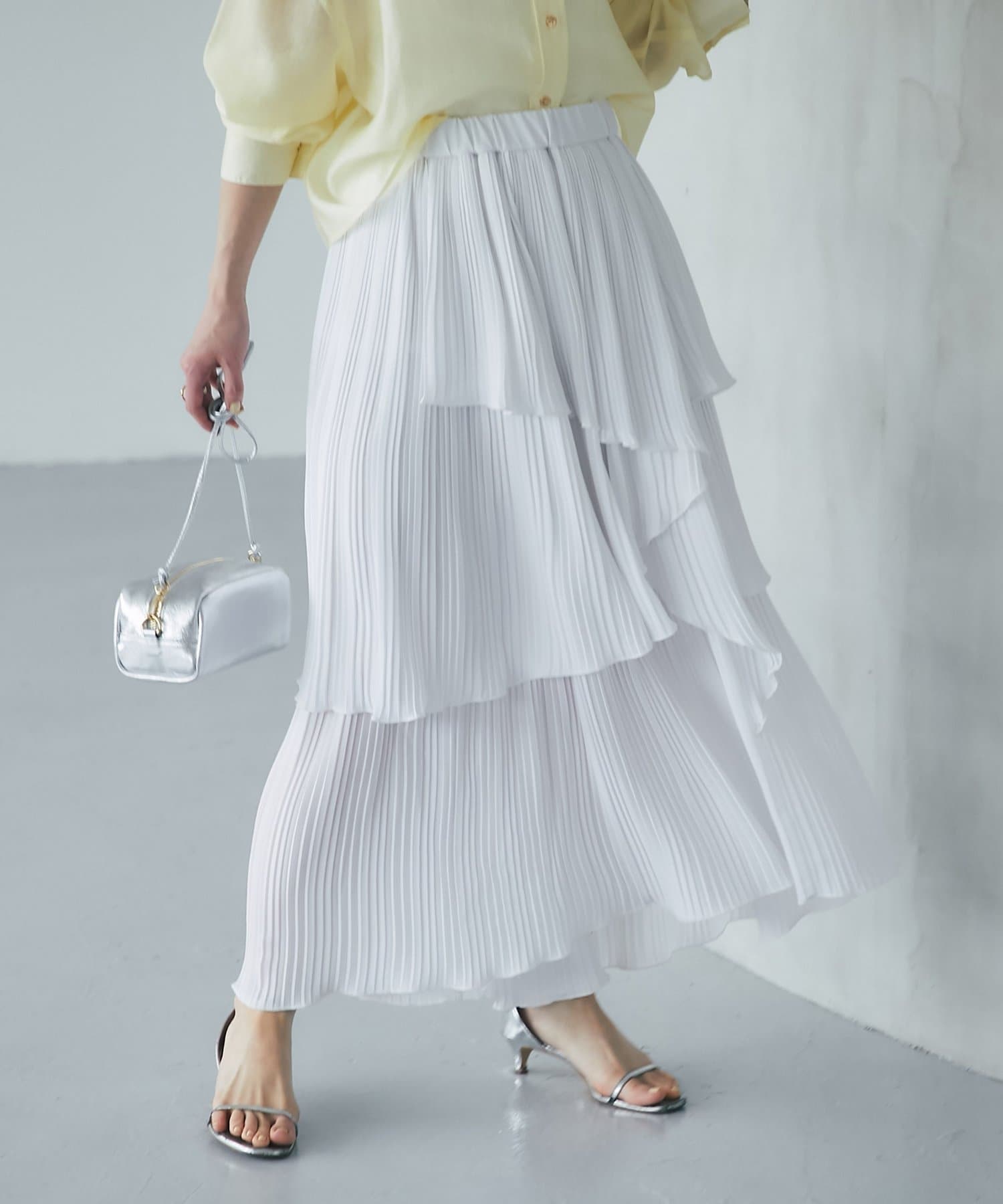 La boutique BonBon(ラブティックボンボン) イレヘムプリーツティアードスカート