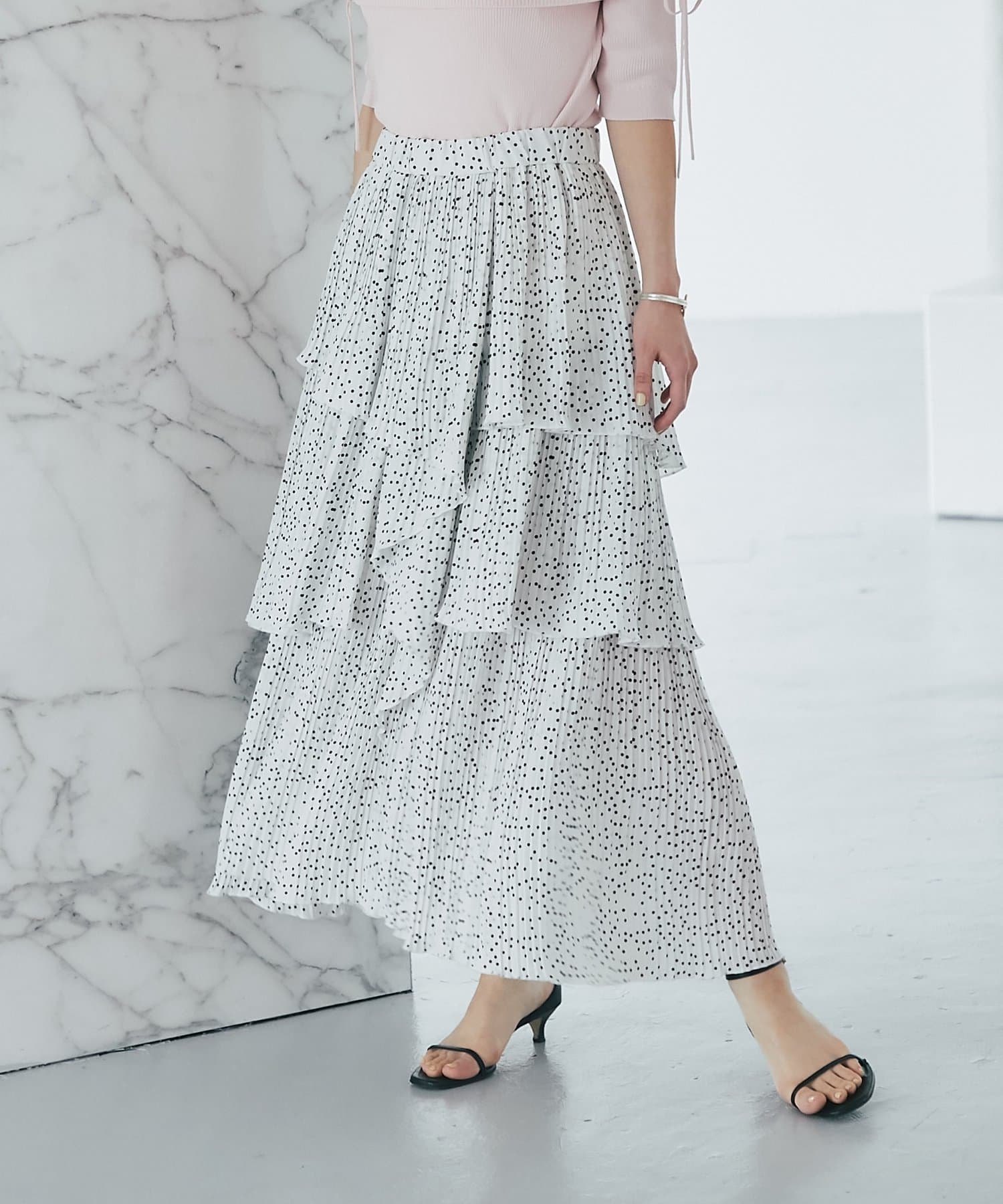 La boutique BonBon(ラブティックボンボン) イレヘムプリーツティアードスカート