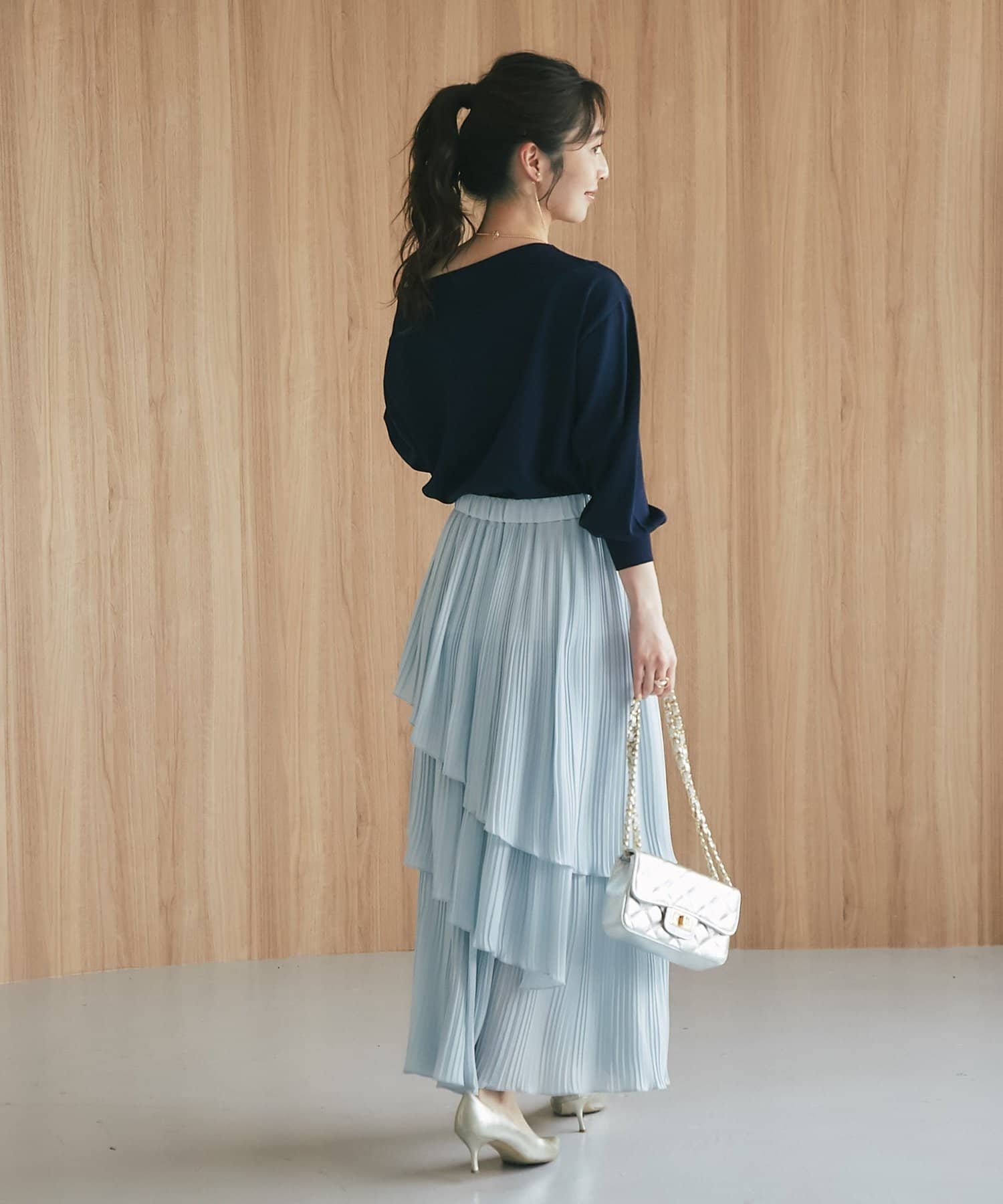 La boutique BonBon(ラブティックボンボン) イレヘムプリーツティアードスカート