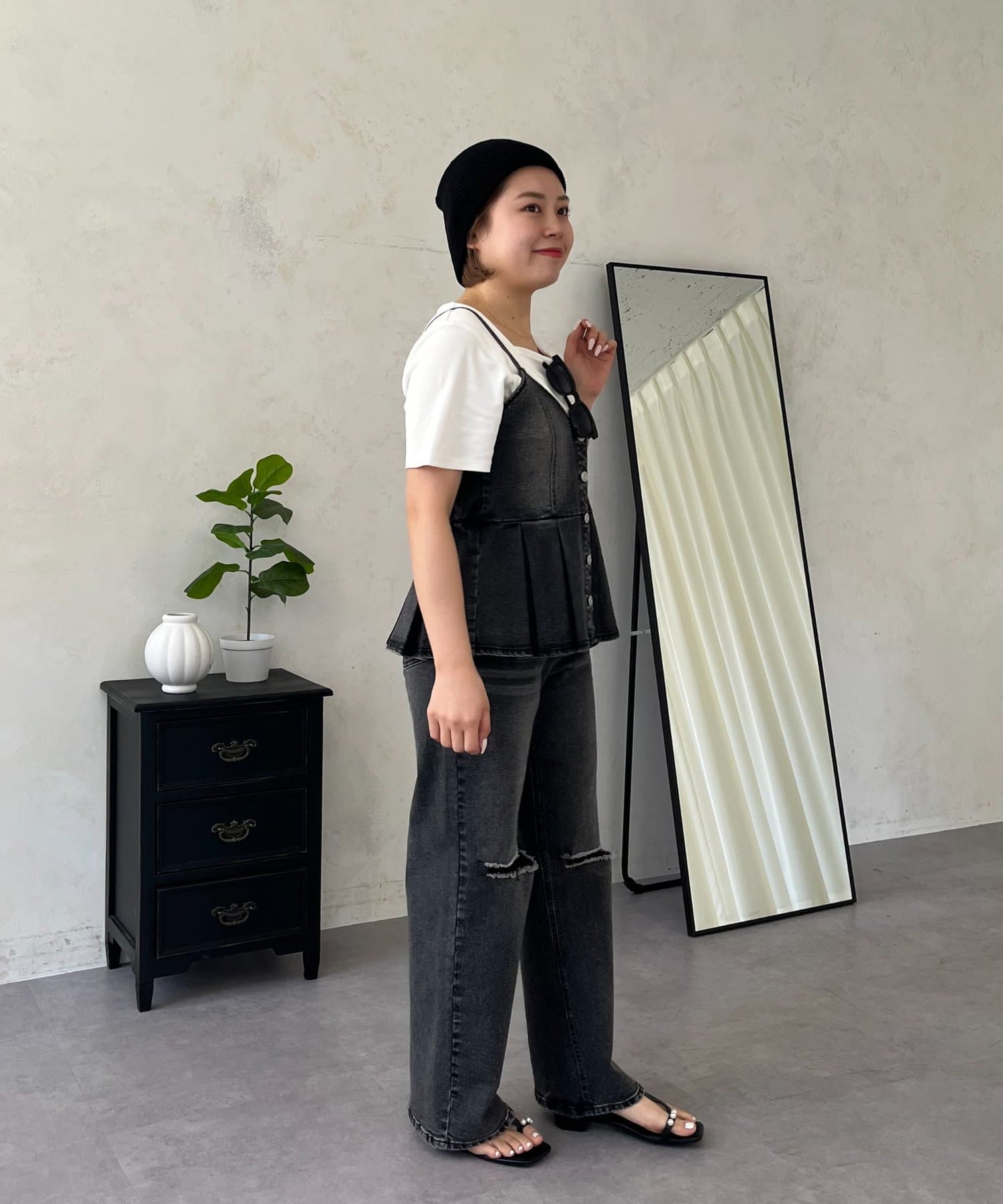 prose verse(プロズヴェール) 【MOMO】デニムペプラムビスチェ