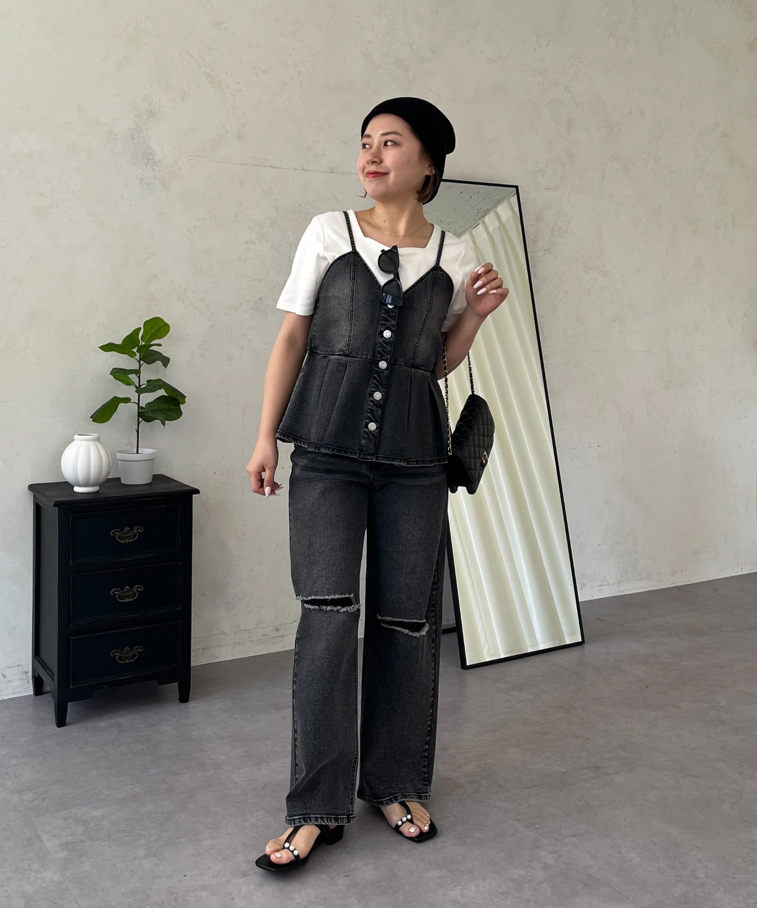 prose verse(プロズヴェール) 【MOMO】デニムペプラムビスチェ