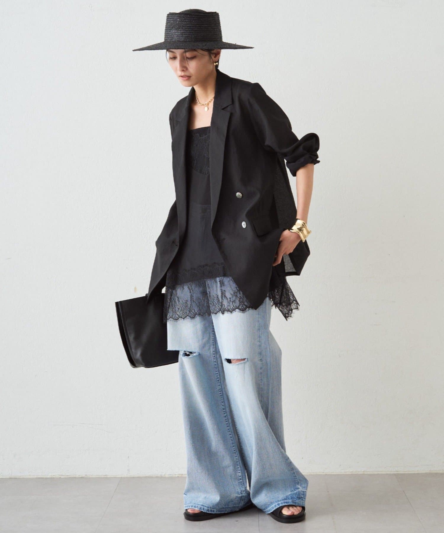 LOUNGEDRESS(ラウンジドレス) レースシフォンキャミ