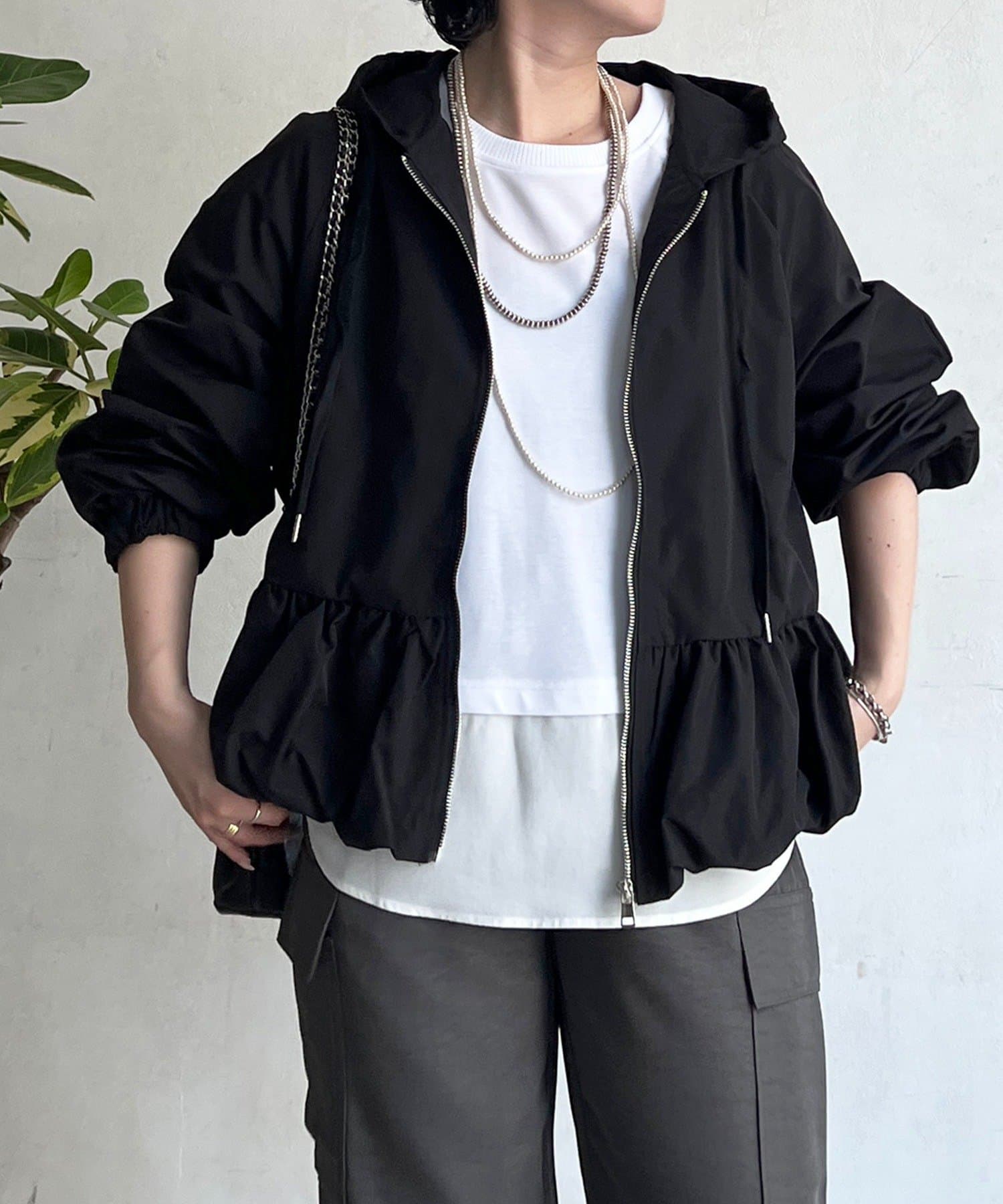 un dix cors(アンディコール) バルーンヘムパーカー