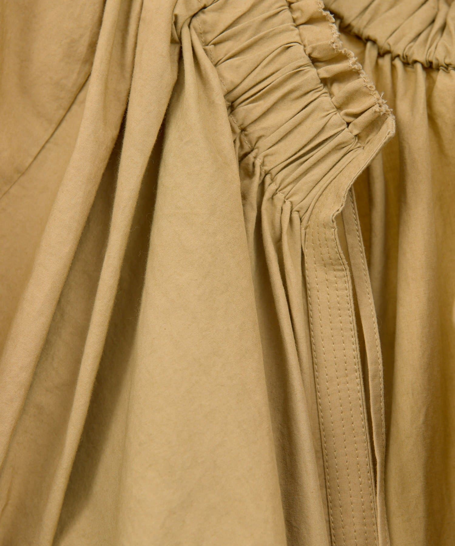 GALLARDAGALANTE(ガリャルダガランテ) 【Dhritië】スキッパーギャザーロングワンピース