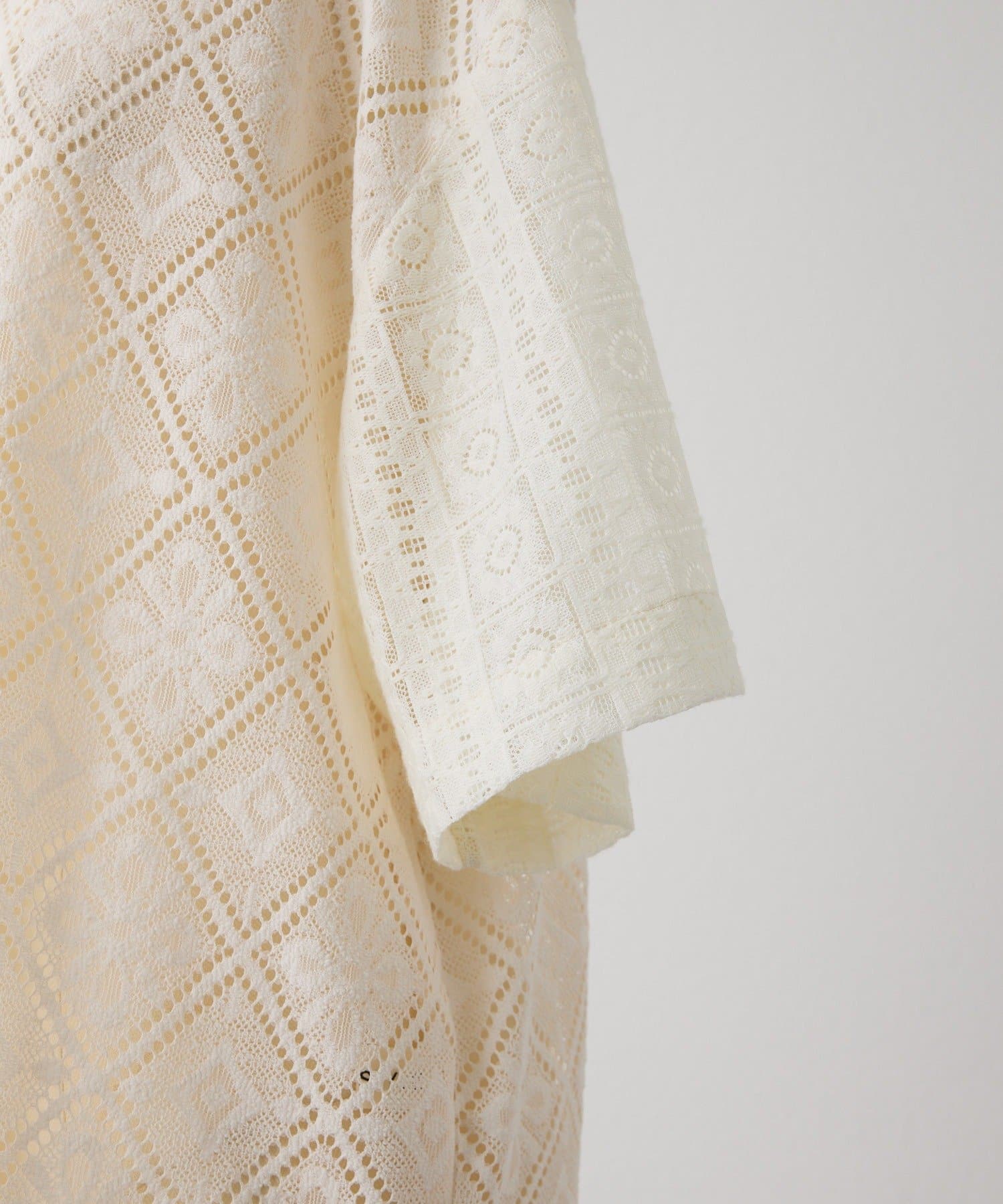 ear PAPILLONNER(イア パピヨネ) 《透け感/花柄》開襟レースシャツ【SUM1 STYLE(スミスタイル)】