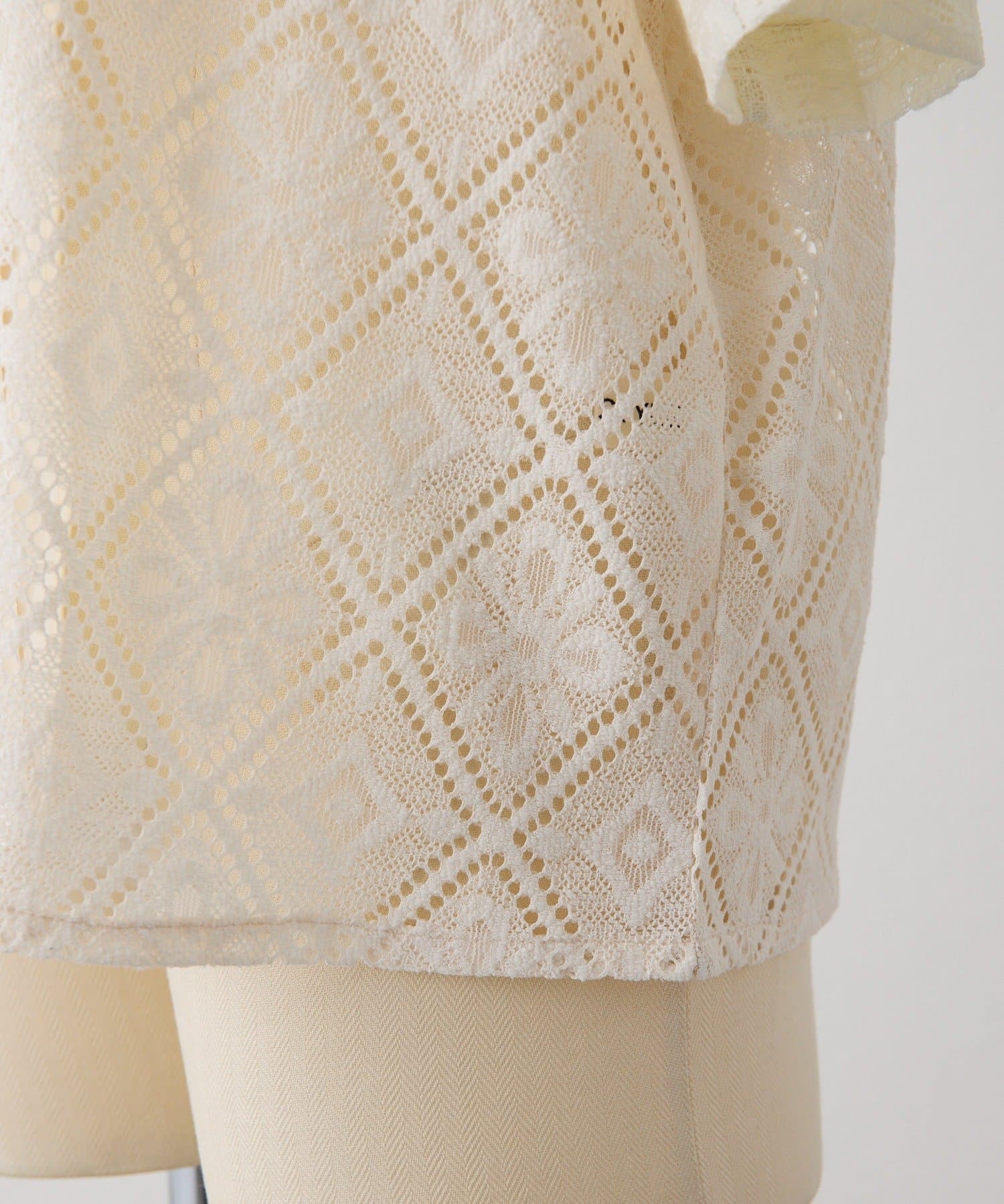 ear PAPILLONNER(イア パピヨネ) 《透け感/花柄》開襟レースシャツ【SUM1 STYLE(スミスタイル)】