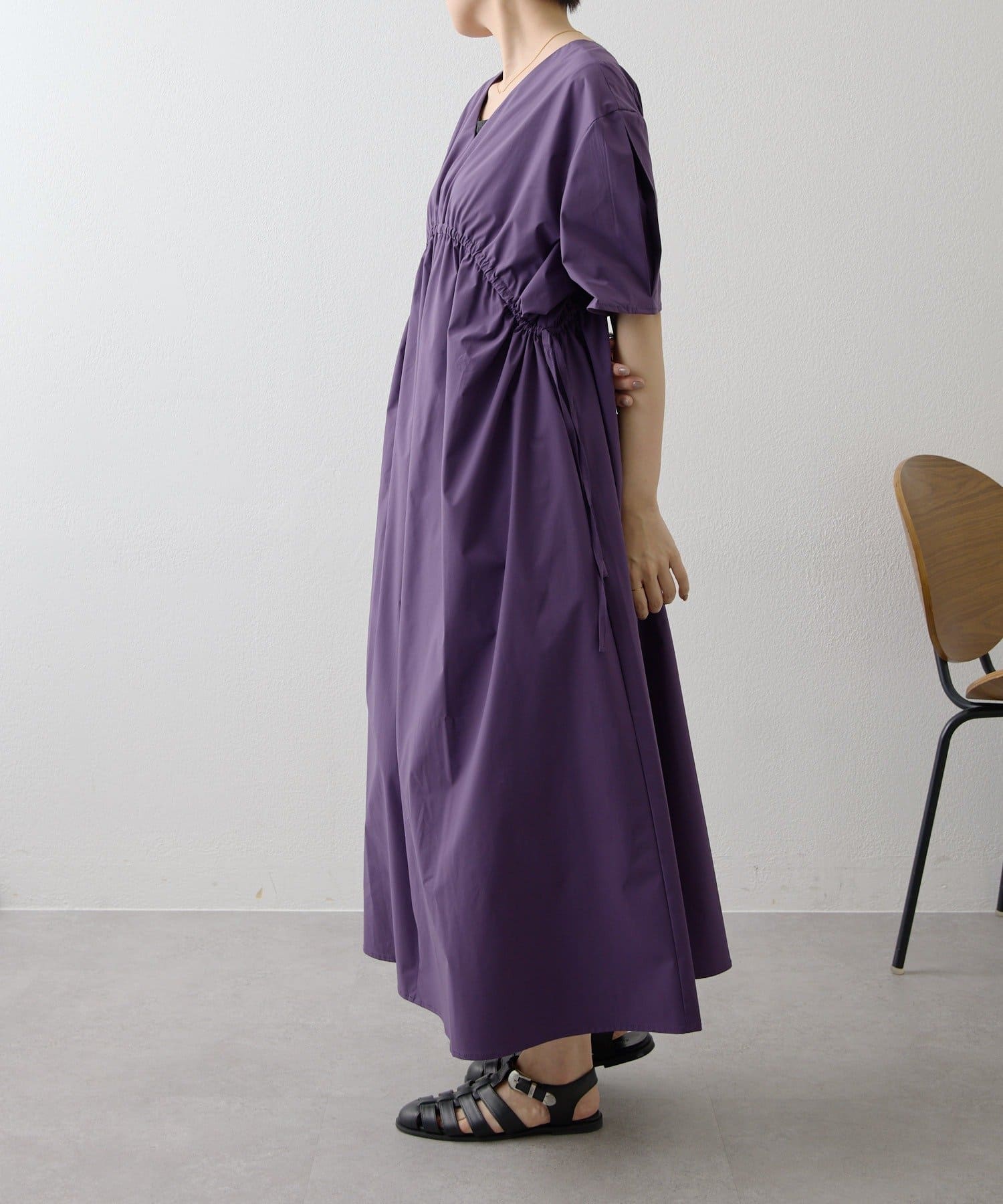 ear PAPILLONNER(イア パピヨネ) 《伸縮性あり/1枚で決まる》ドロストワンピース【SUM1 STYLE(スミスタイル)】