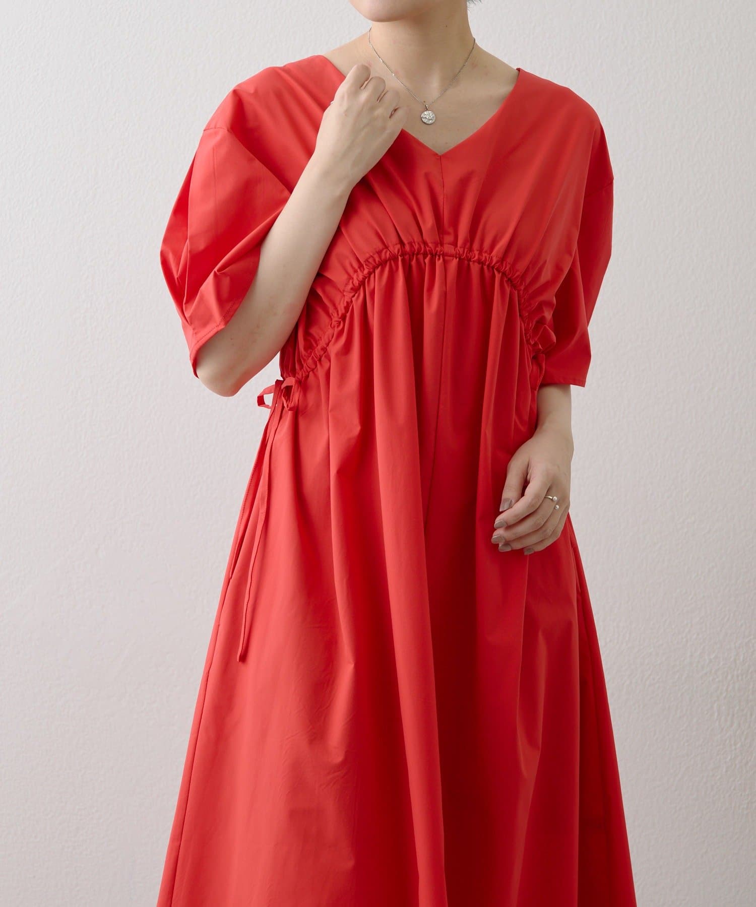 ear PAPILLONNER(イア パピヨネ) 《伸縮性あり/1枚で決まる》ドロストワンピース【SUM1 STYLE(スミスタイル)】