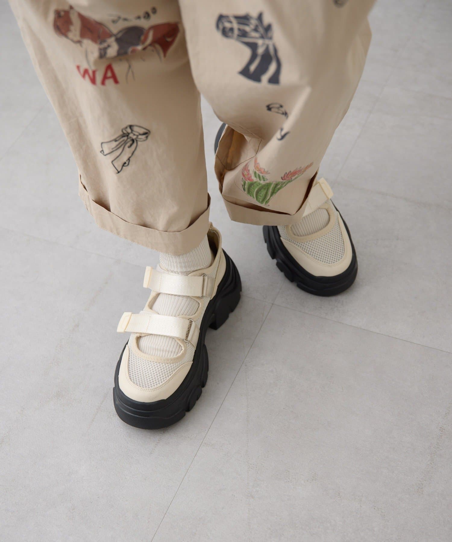 ear PAPILLONNER(イア パピヨネ) 《通気性◎/S・M・Lの3サイズ展開》ボリュームソールメッシュサンダル【SUM1 STYLE(スミスタイル)】