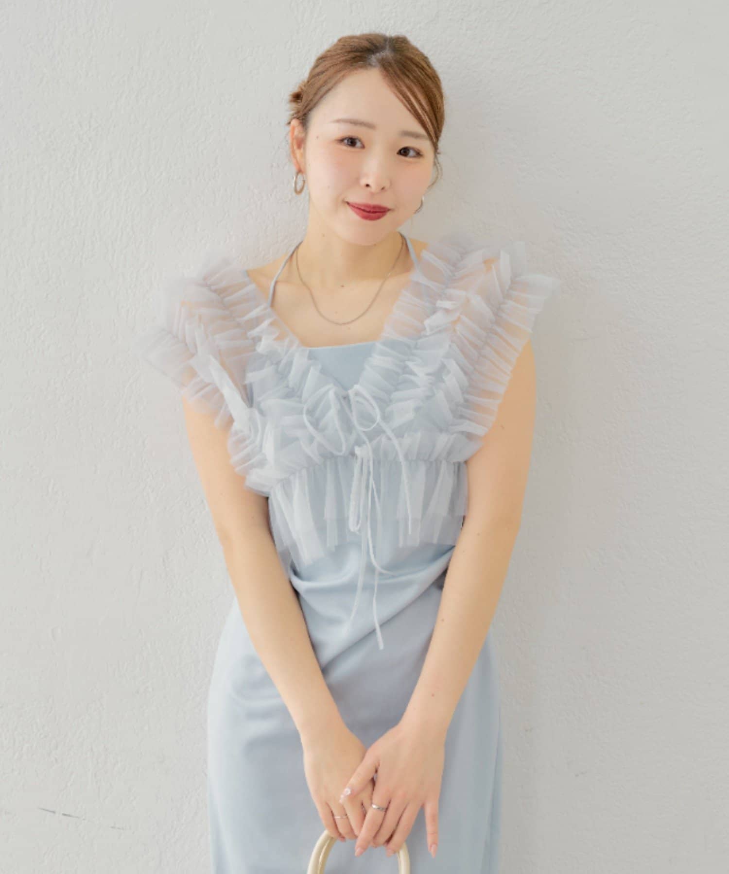 OUTLET(アウトレット) 【Chico】チュールベスト+キャミワンピースセット