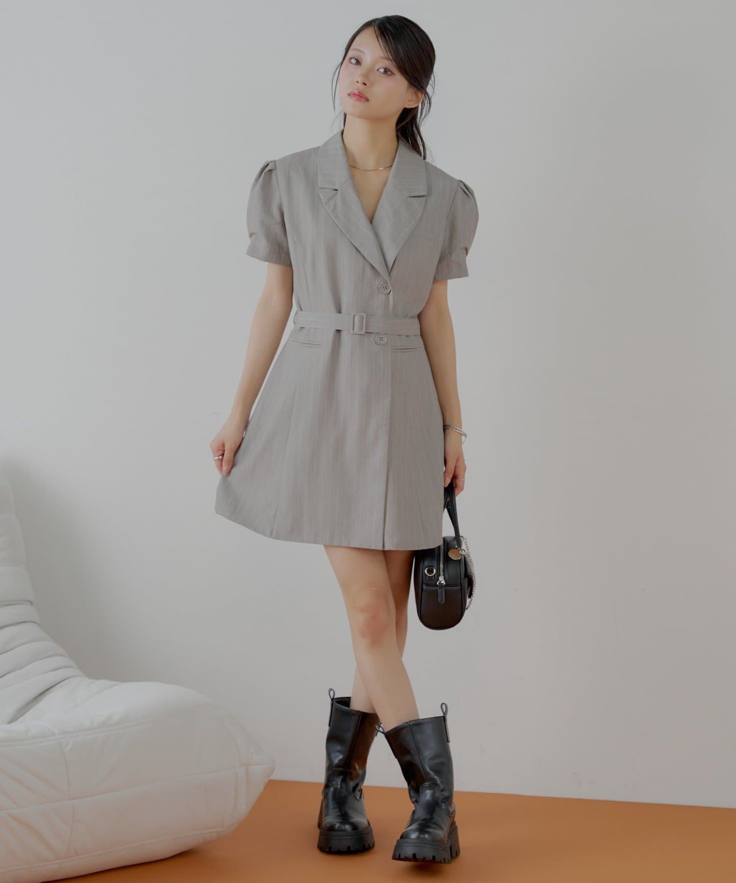 OUTLET(アウトレット) 【Chico】スーツダブルミニワンピース