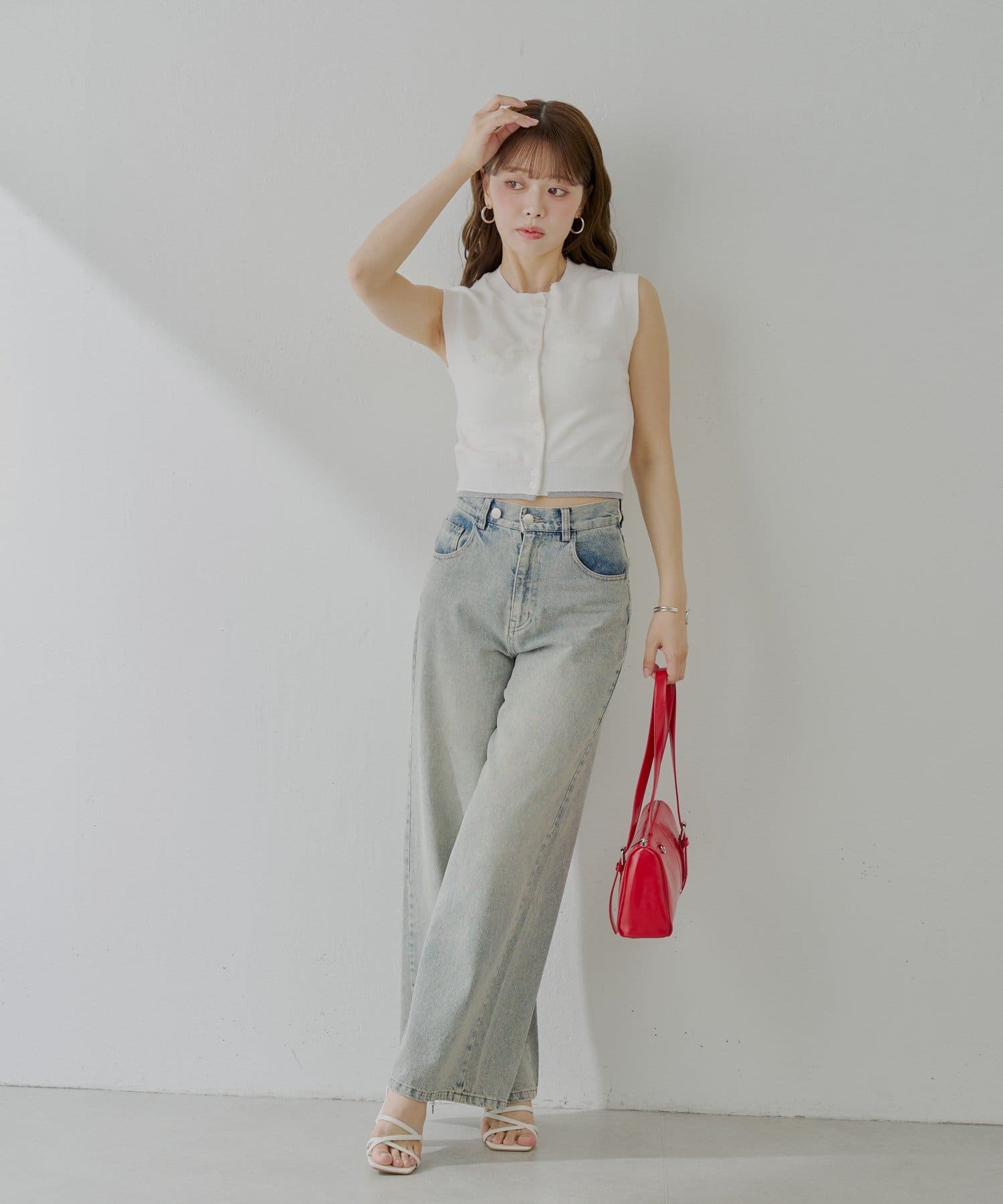 Chico】フラワーモチーフノースリベスト | OUTLET(アウトレット