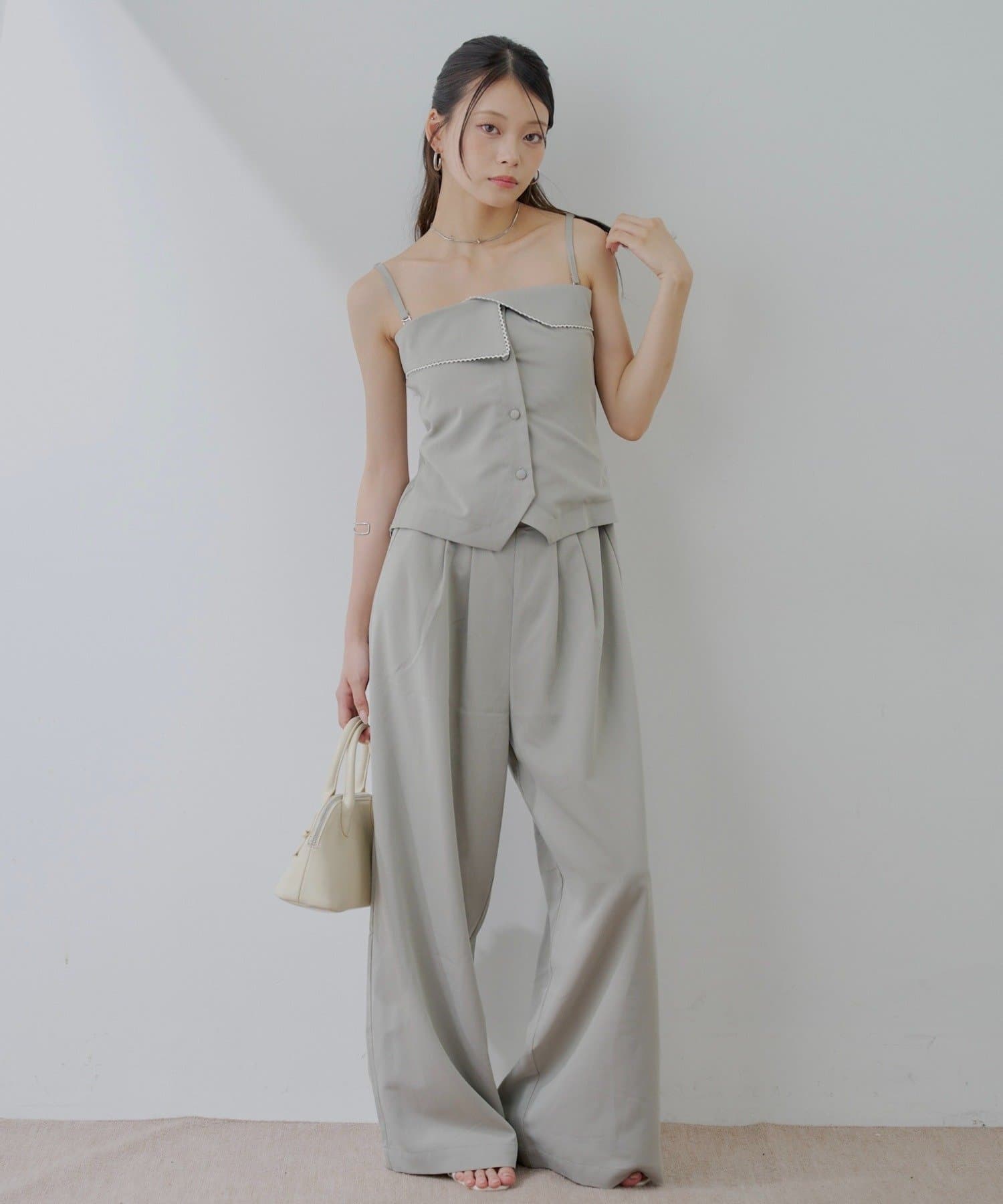 OUTLET(アウトレット) 【Chico】折り返しデザインスーツコンビネゾン