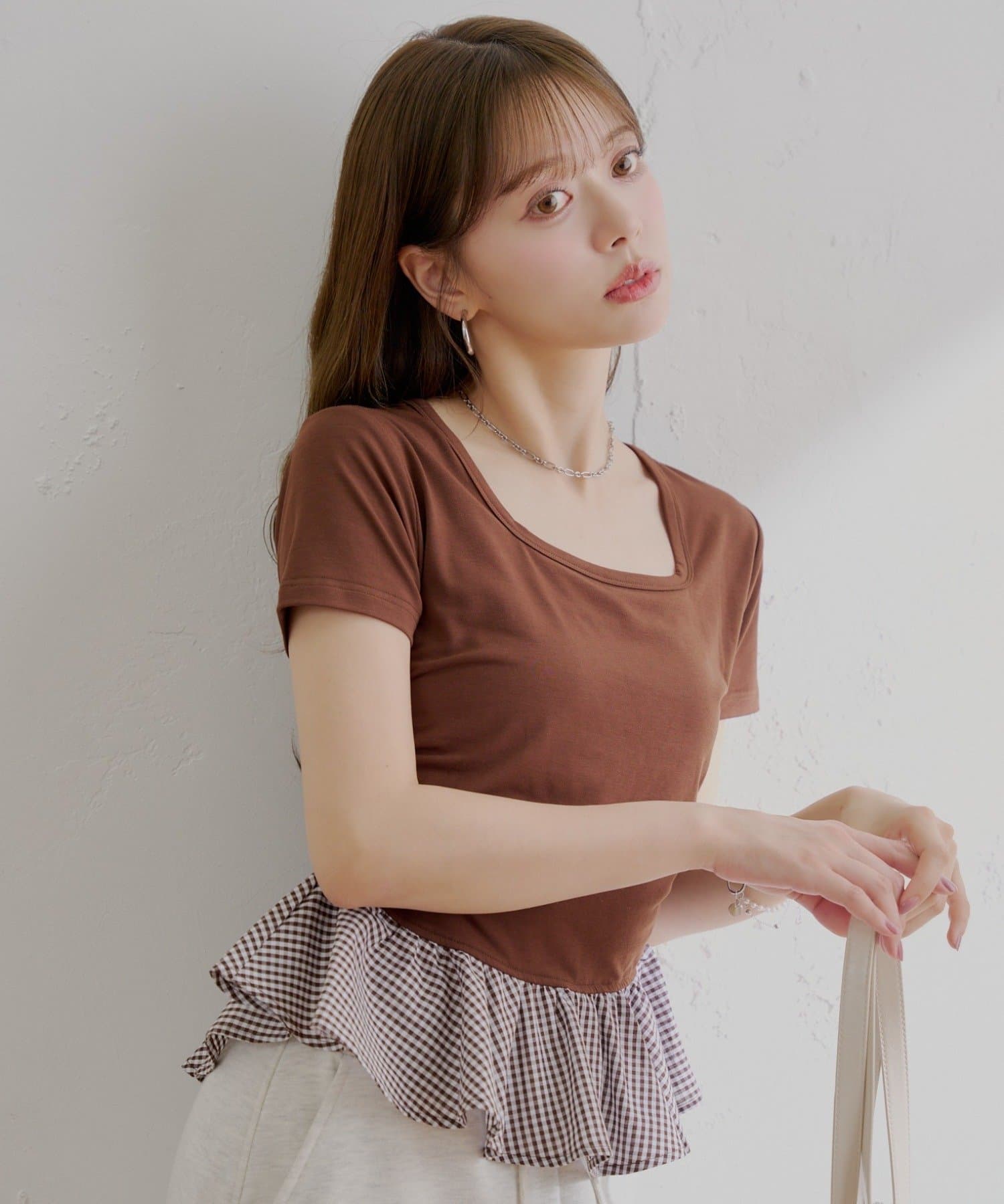 OUTLET(アウトレット) 【Chico】裾ドッキングチビT