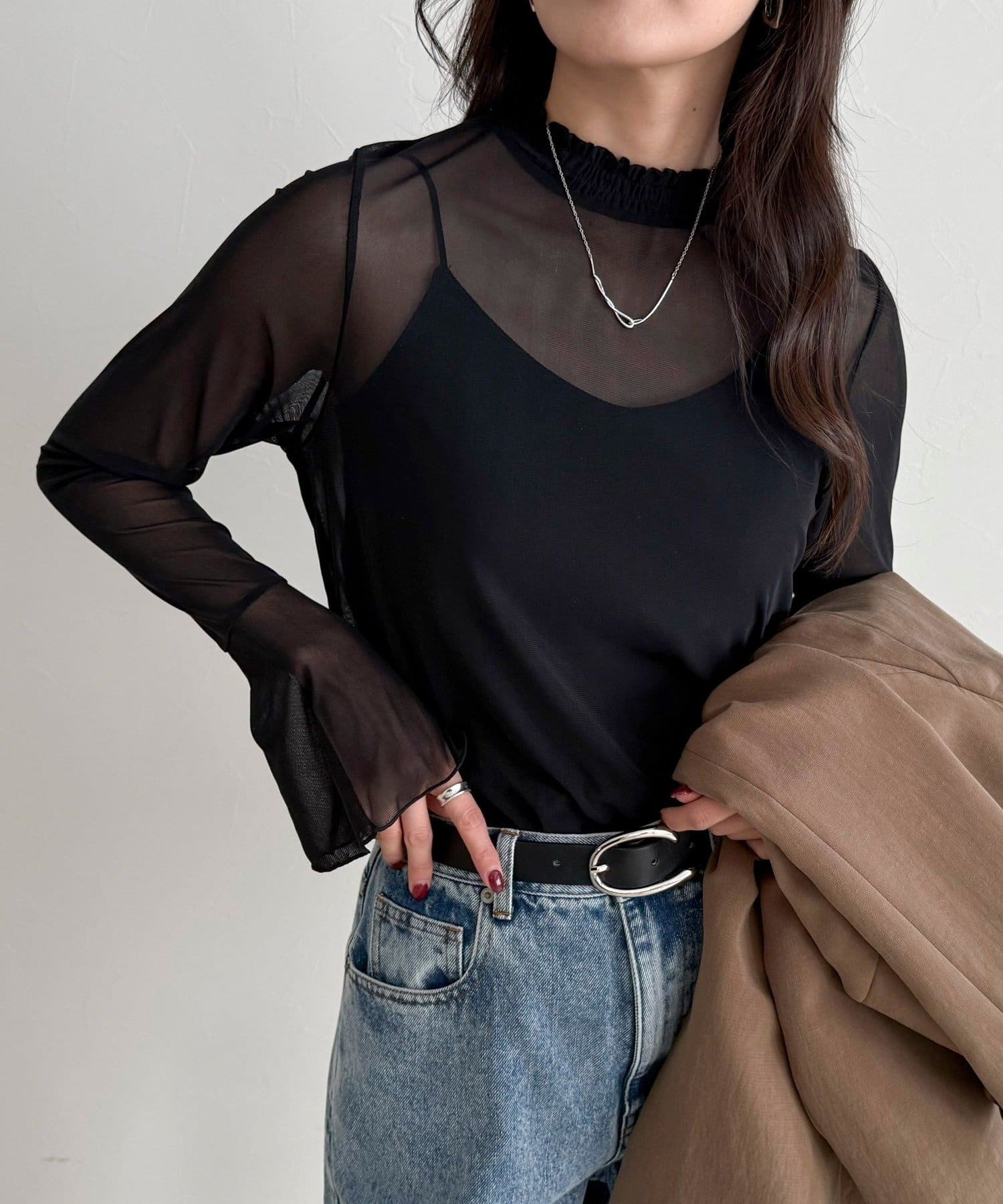 FREDY & GLOSTER(フレディ アンド グロスター) フレアスリーブシアーチュールプルオーバー