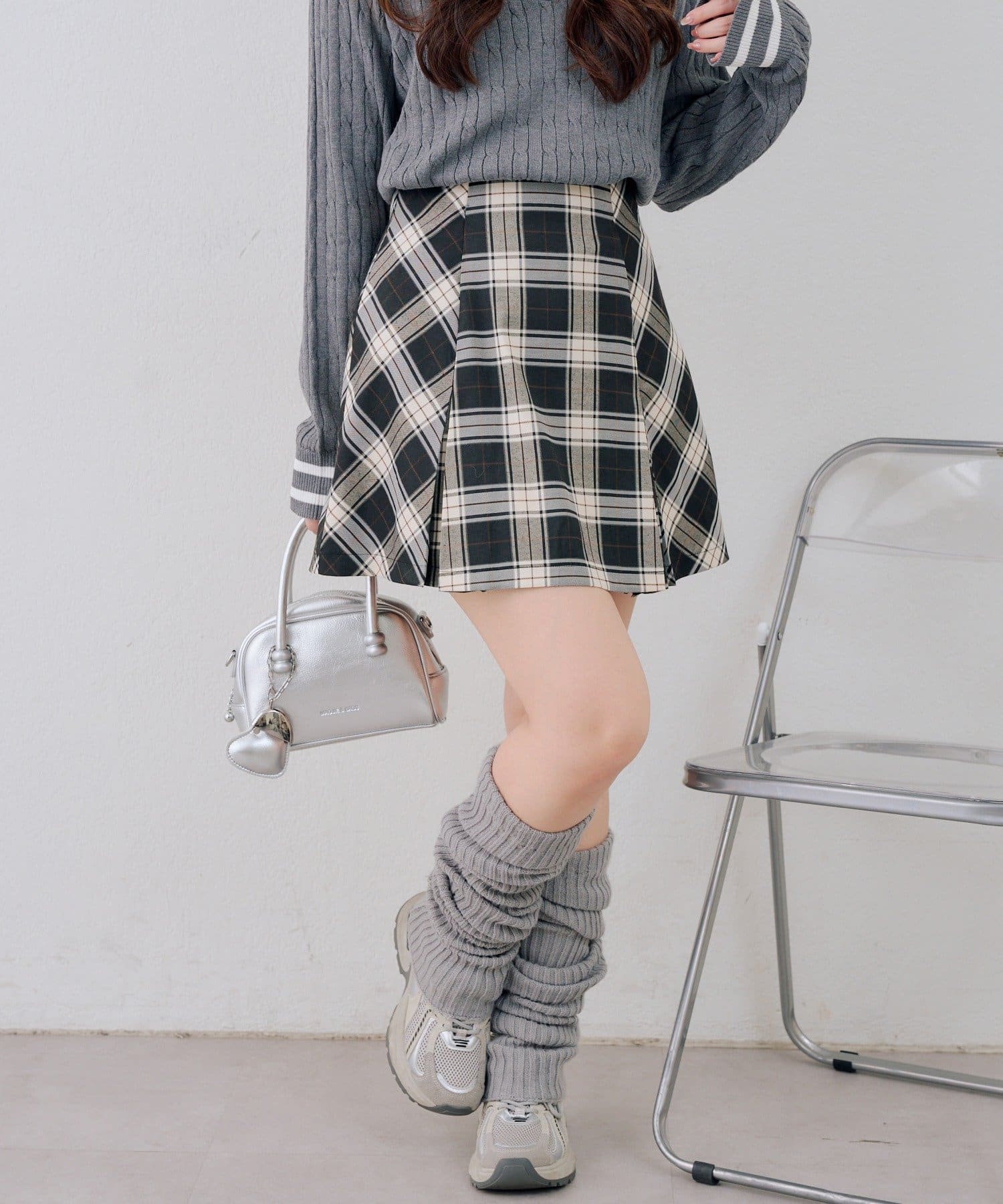 NICE CLAUP / OLIVE des OLIVE OUTLET(ナイスクラップ  / オリーブ デ オリーブ アウトレット) 【continuer】チェックプリーツミニスカート