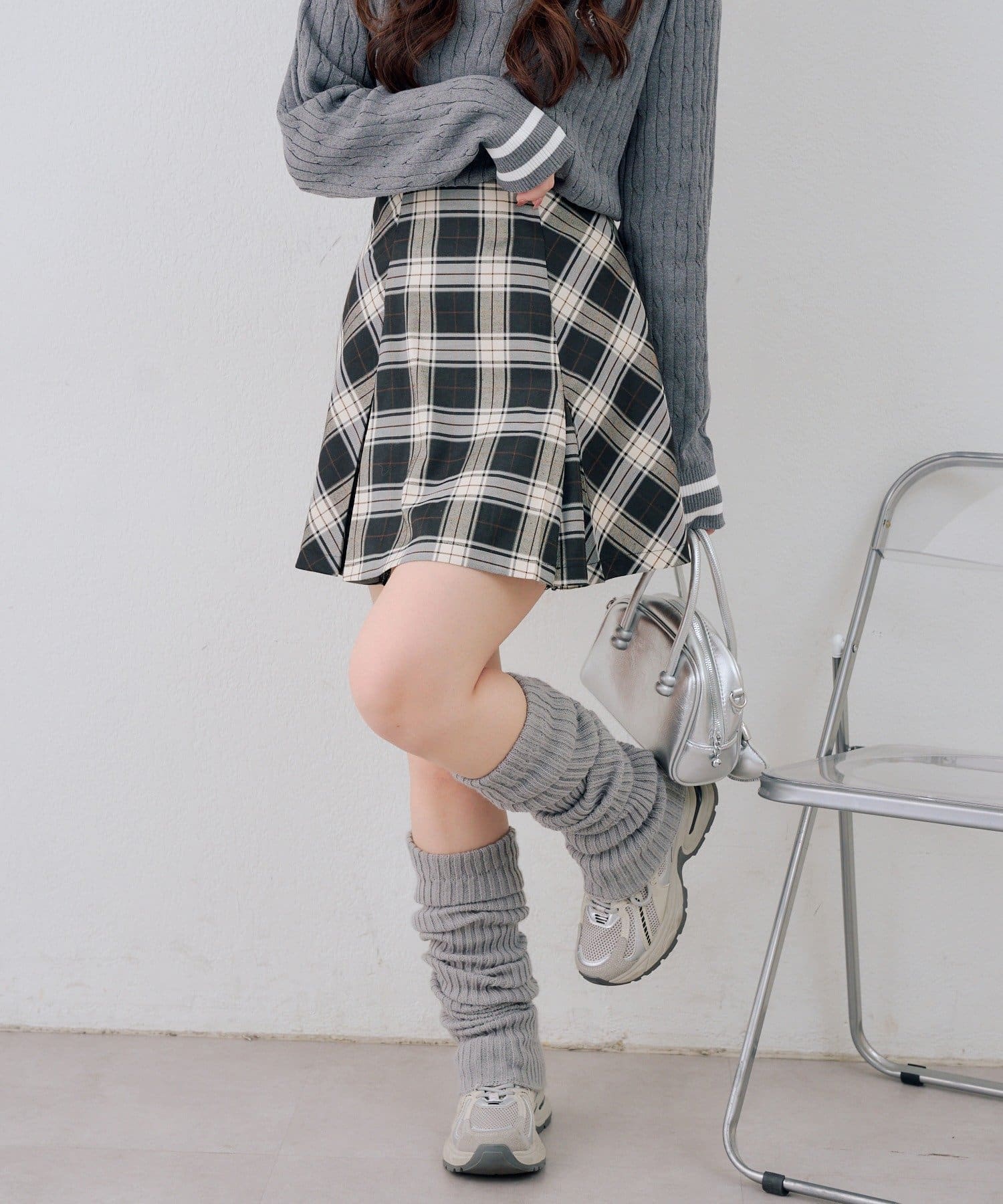 NICE CLAUP / OLIVE des OLIVE OUTLET(ナイスクラップ  / オリーブ デ オリーブ アウトレット) 【continuer】チェックプリーツミニスカート