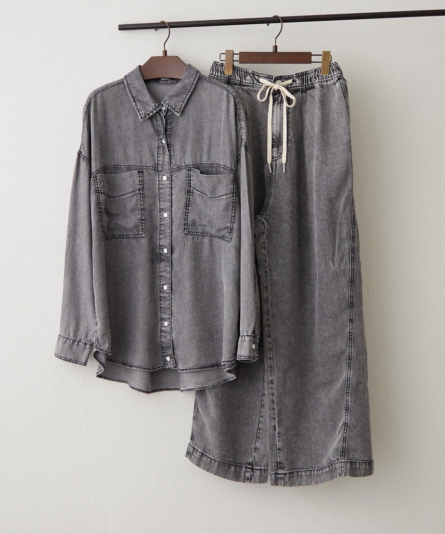 Remind me and forever(リマインドミーアンドフォーエバー) 【接触冷感/大人のカジュアルコーデに】テンセルデニム2WAYシャツ