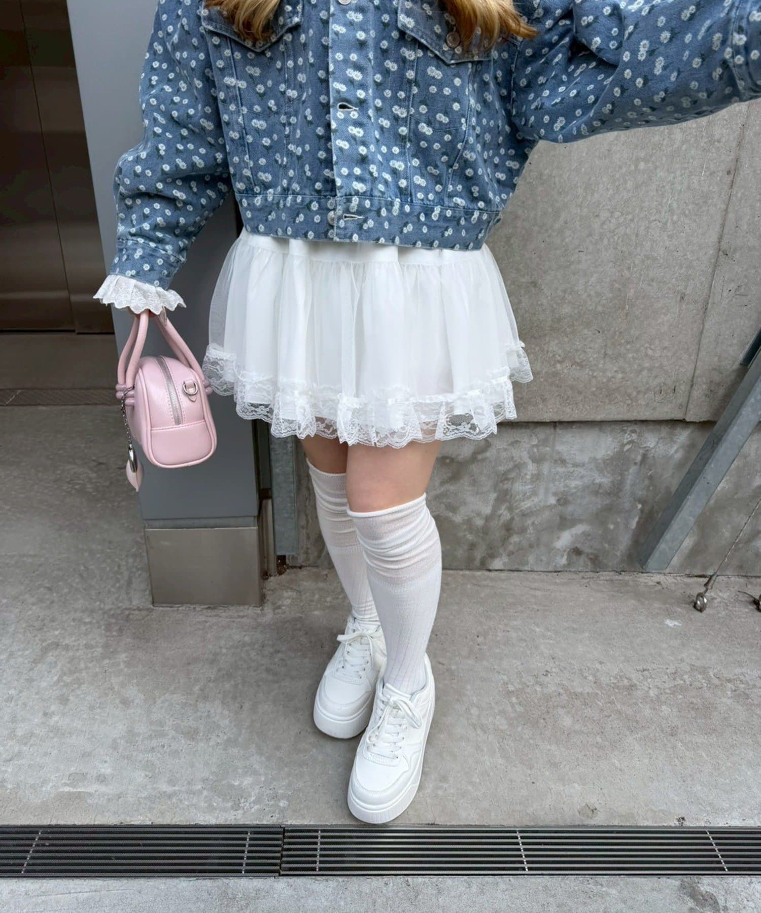 NICE CLAUP / OLIVE des OLIVE OUTLET(ナイスクラップ  / オリーブ デ オリーブ アウトレット) 【continuer】重ねチュールミニスカート