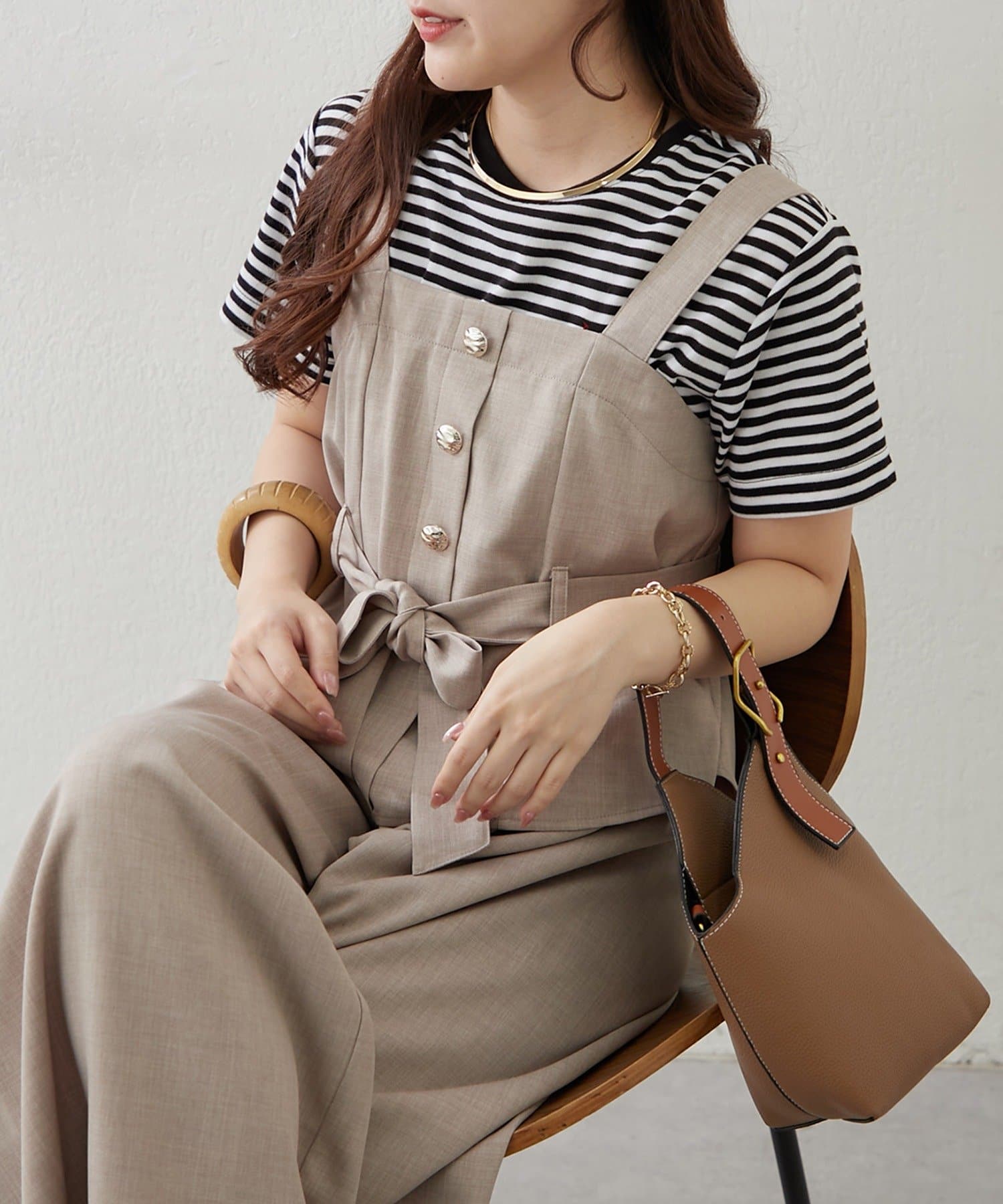 Remind me and forever(リマインドミーアンドフォーエバー) 【上下2枚SET】共ベルト付ビスチェ+ワイドパンツ