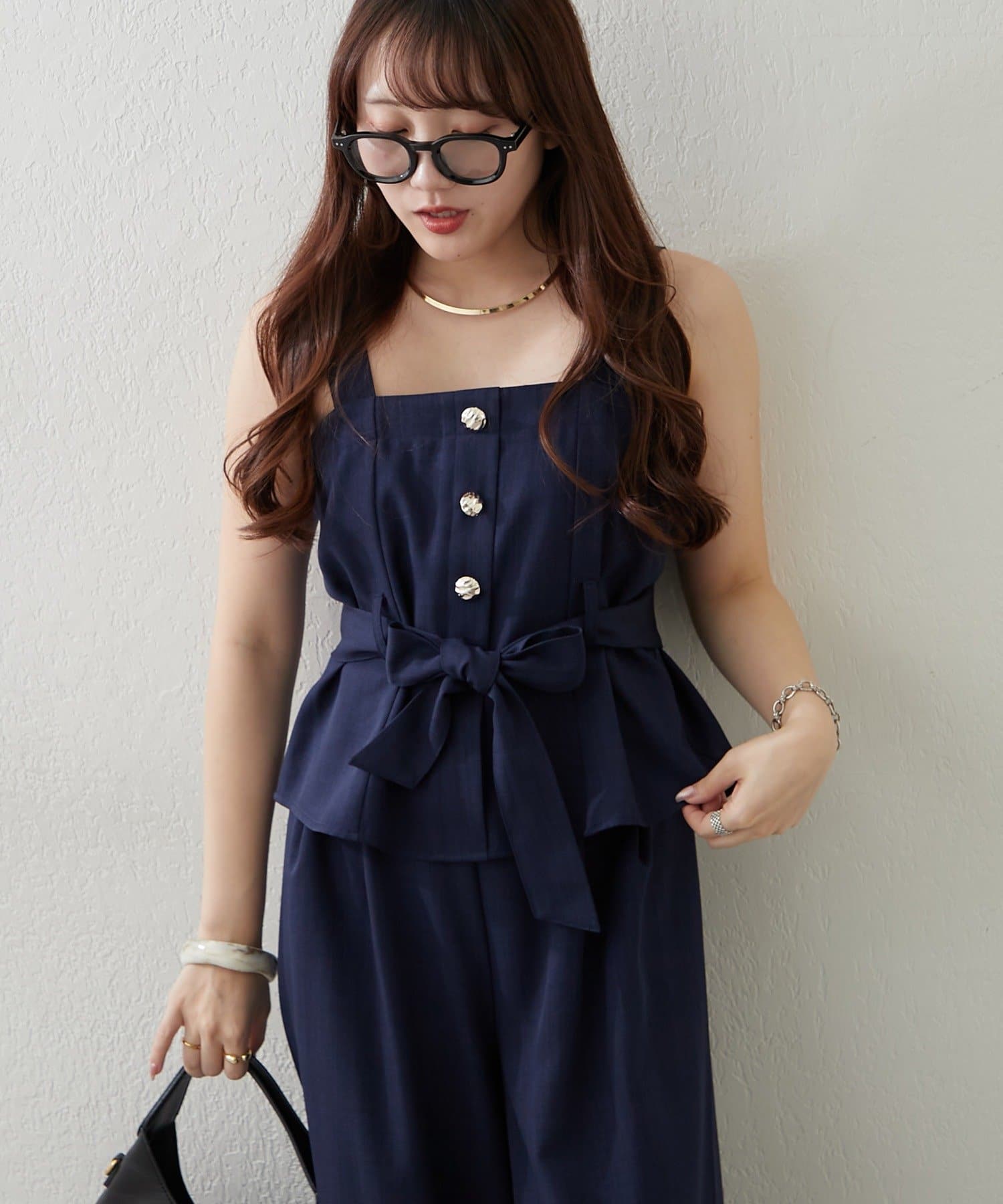 Remind me and forever(リマインドミーアンドフォーエバー) 【上下2枚SET】共ベルト付ビスチェ+ワイドパンツ