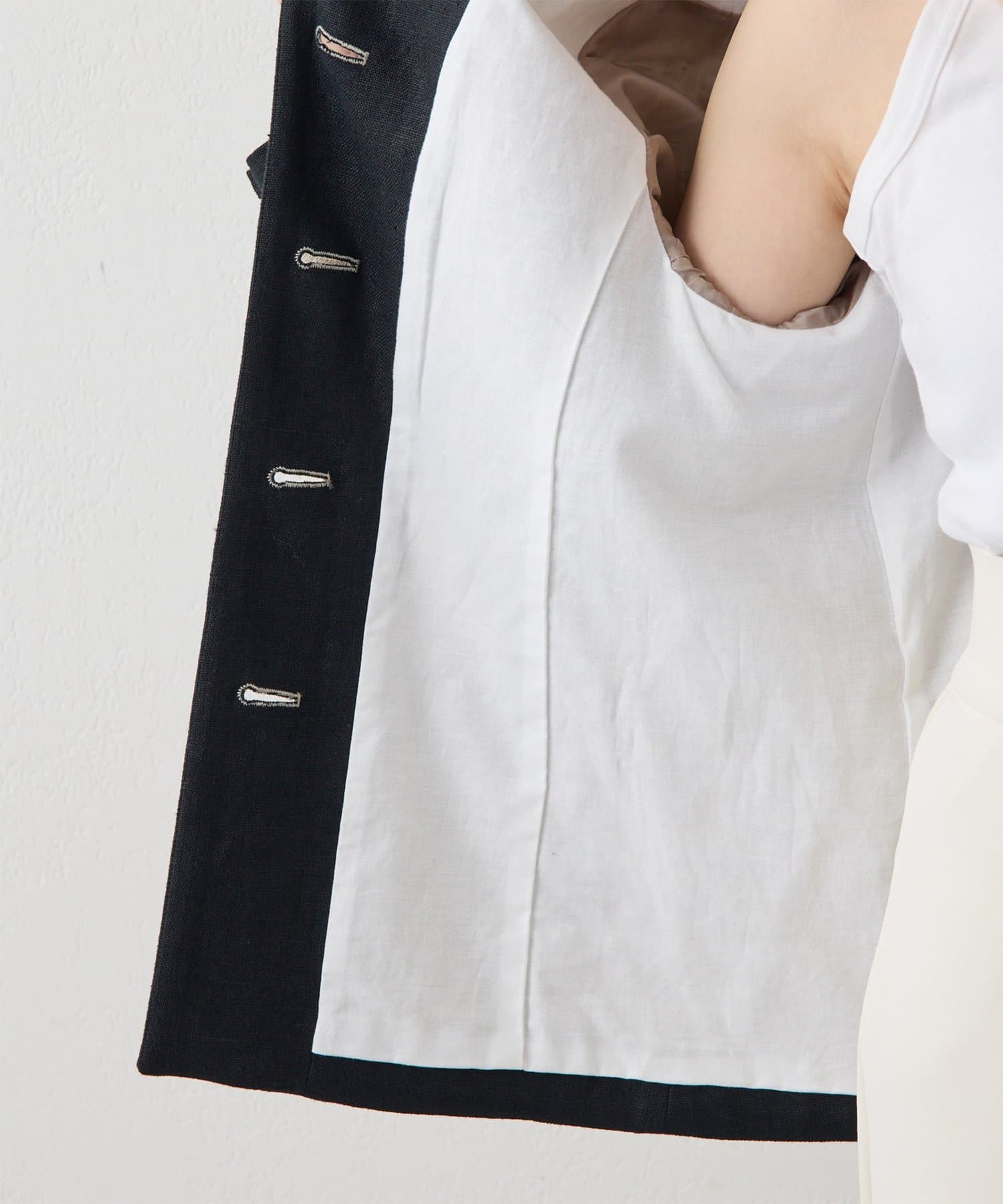 Whim Gazette(ウィム ガゼット) リネンパイピングジャケット