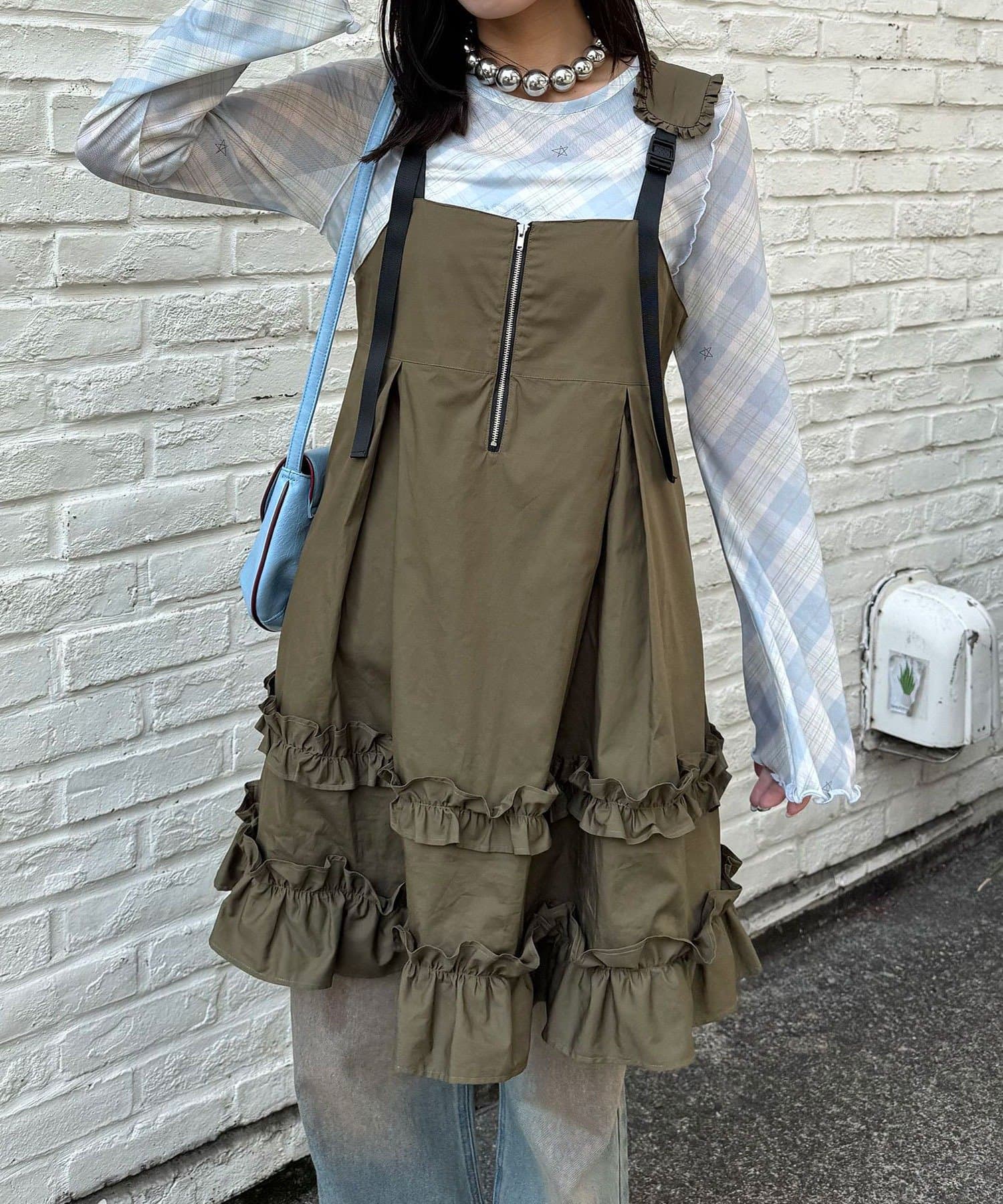 CIAOPANIC(チャオパニック) フリルミリタリーミドルジャンスカ