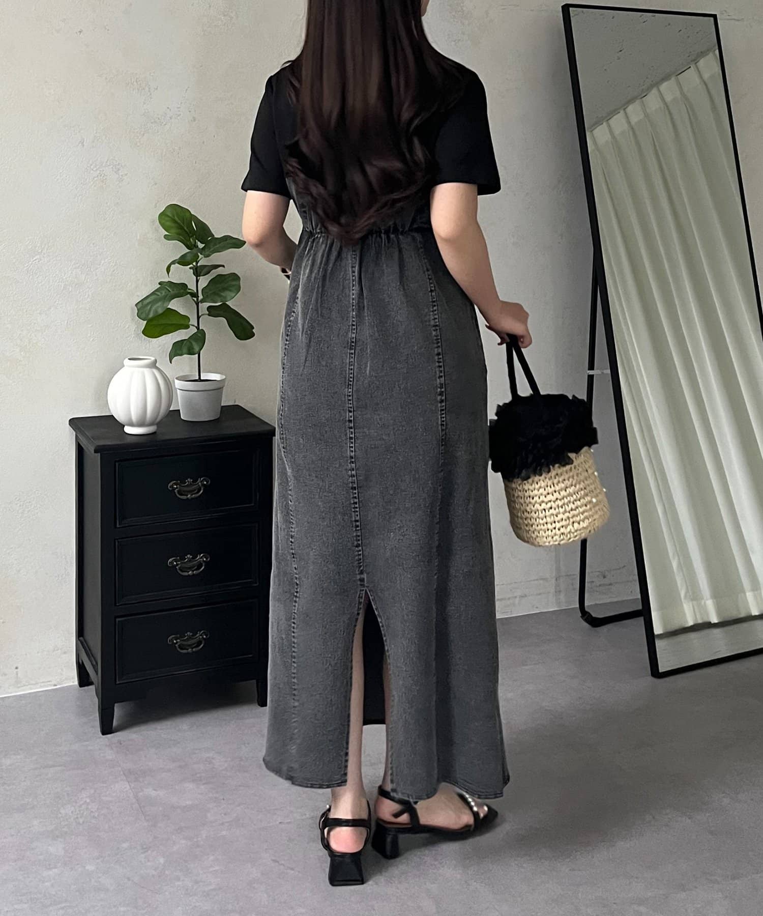 prose verse(プロズヴェール) ストレッチデニムドッキングワンピース