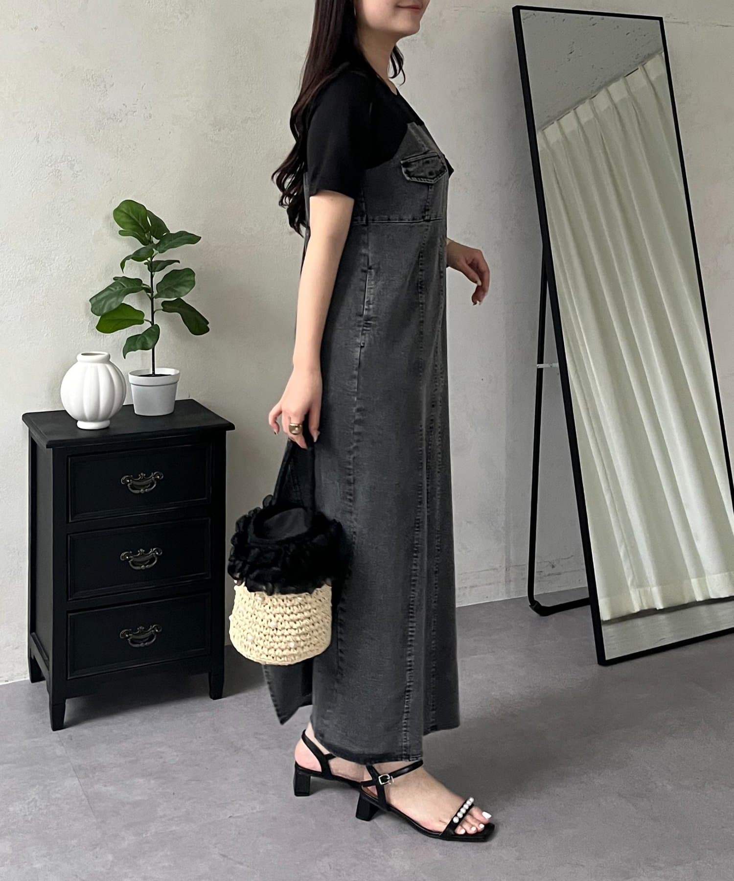 prose verse(プロズヴェール) ストレッチデニムドッキングワンピース