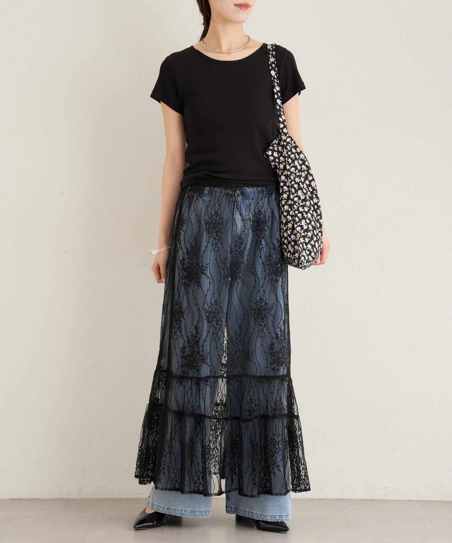 Omekashi(オメカシ) 【レイヤードにも◎】シアーレーススカート