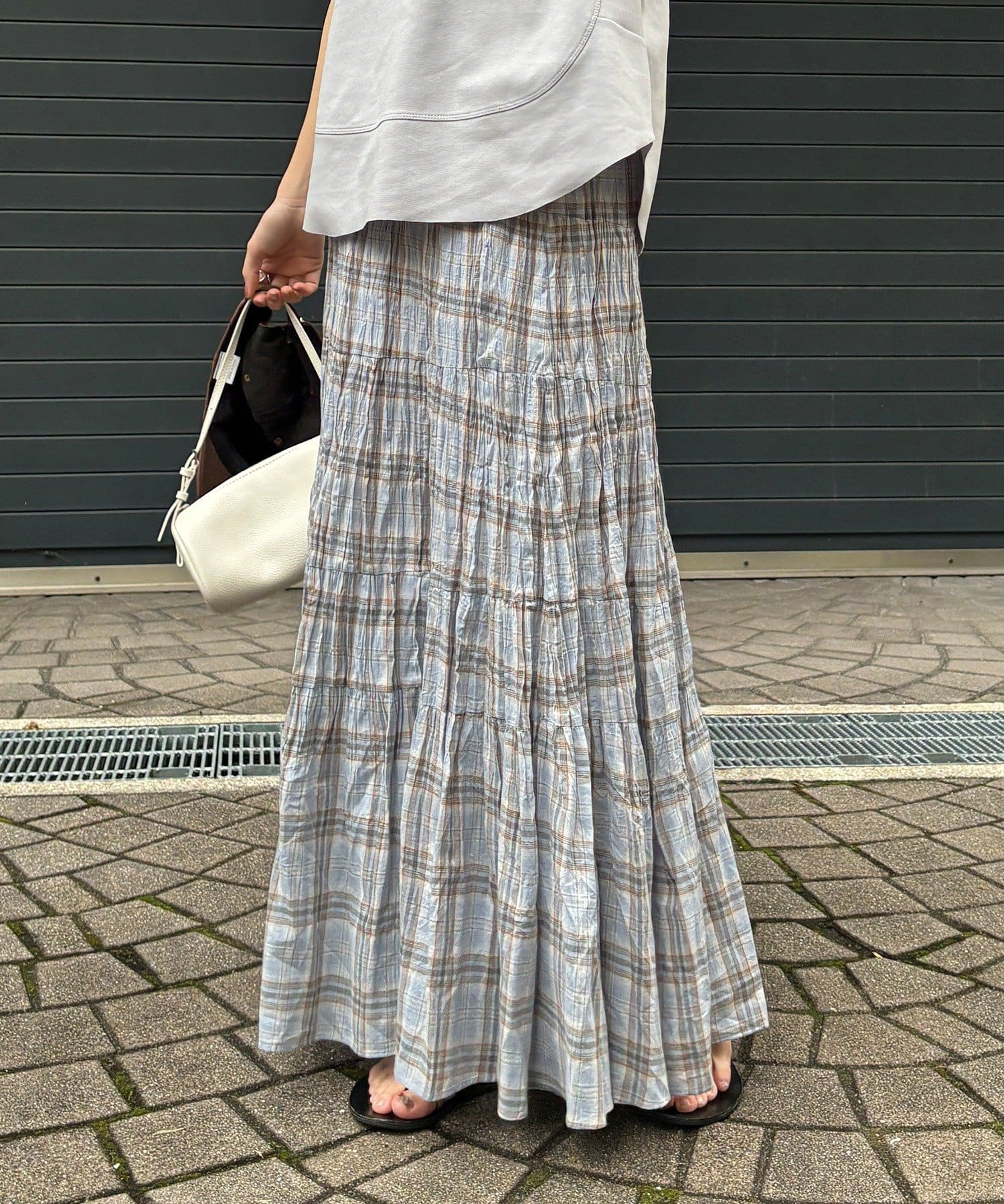 DOUDOU(ドゥドゥ) チェックワッシャースカート