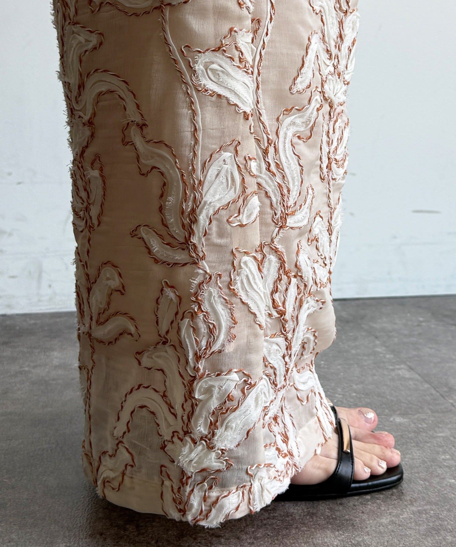 DOUDOU(ドゥドゥ) 【WEB限定】ジャガード刺繍イージーパンツ