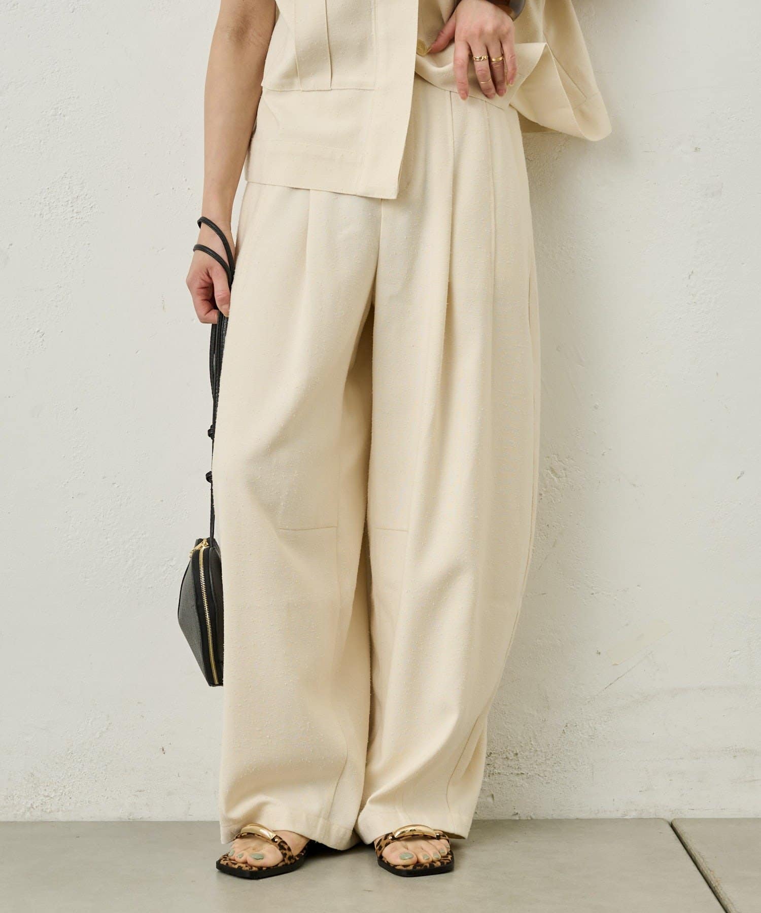 Omekashi(オメカシ) 【セットアップ着用可能◎】ヴィンテージネップワイドパンツ