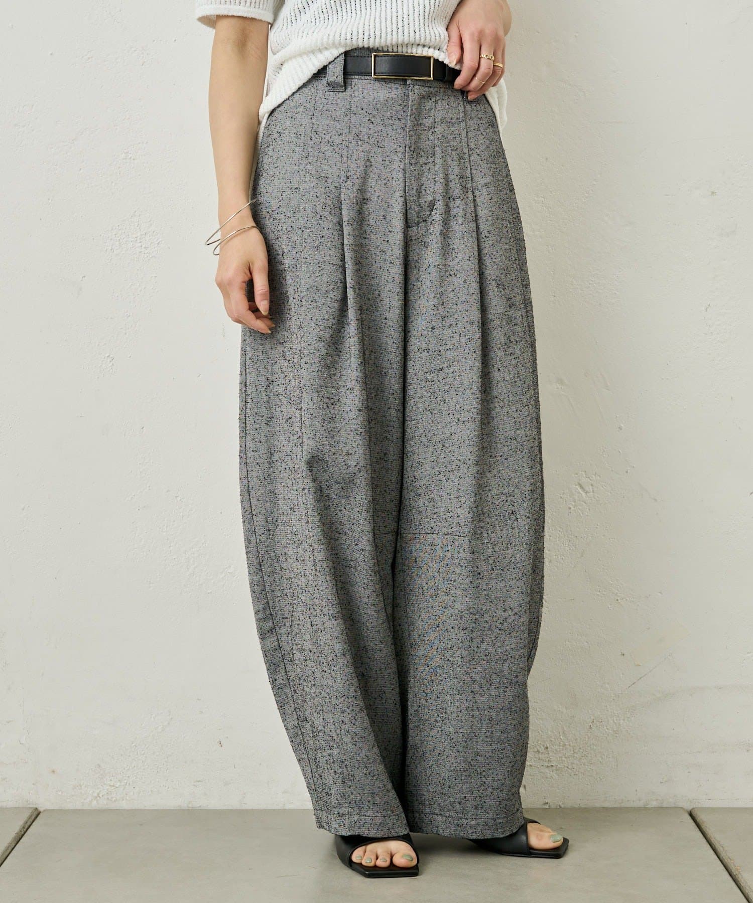 Omekashi(オメカシ) 【セットアップ着用可能◎】ヴィンテージネップワイドパンツ