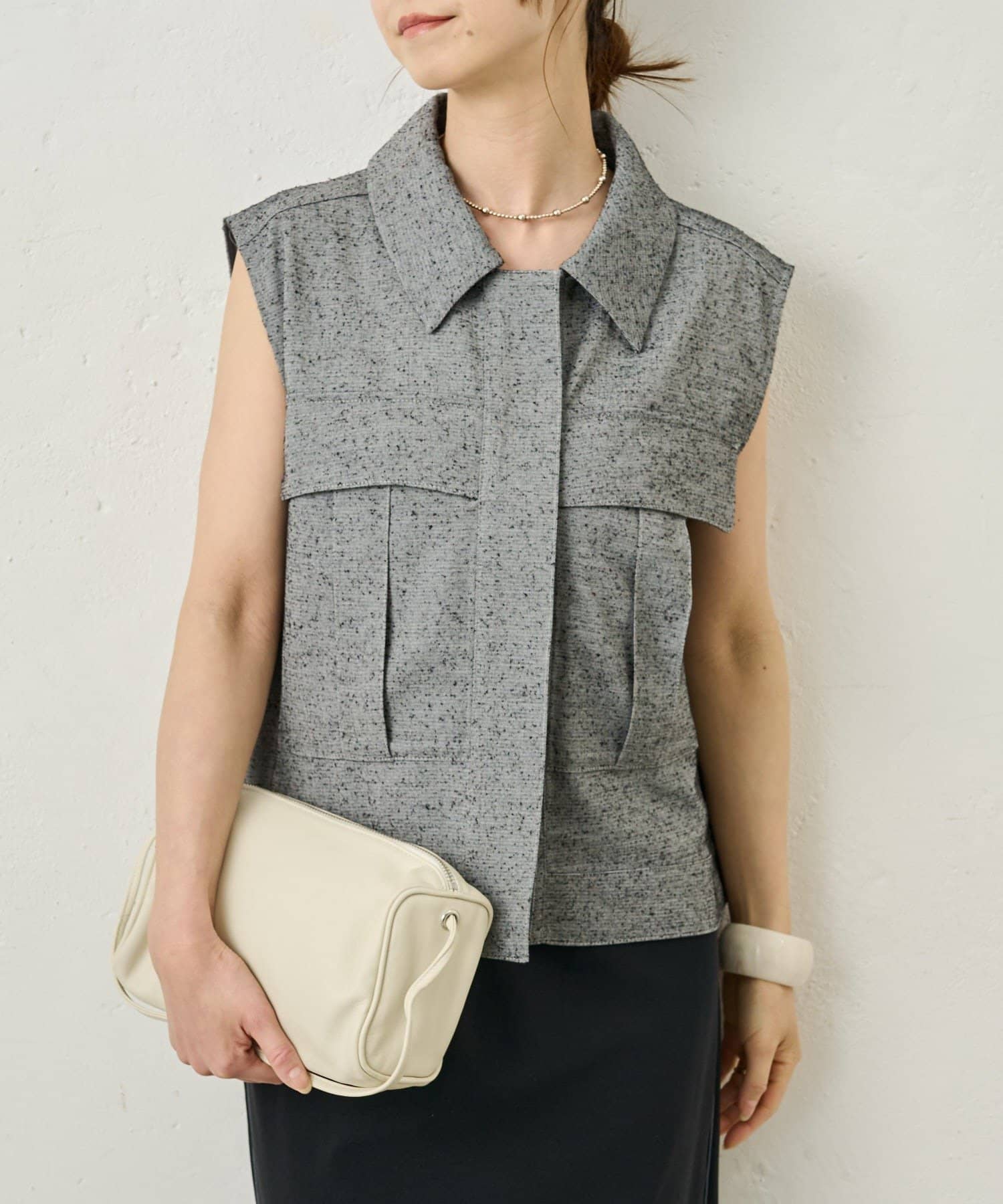 Omekashi(オメカシ) 【セットアップ着用可能◎】ヴィンテージネップベスト