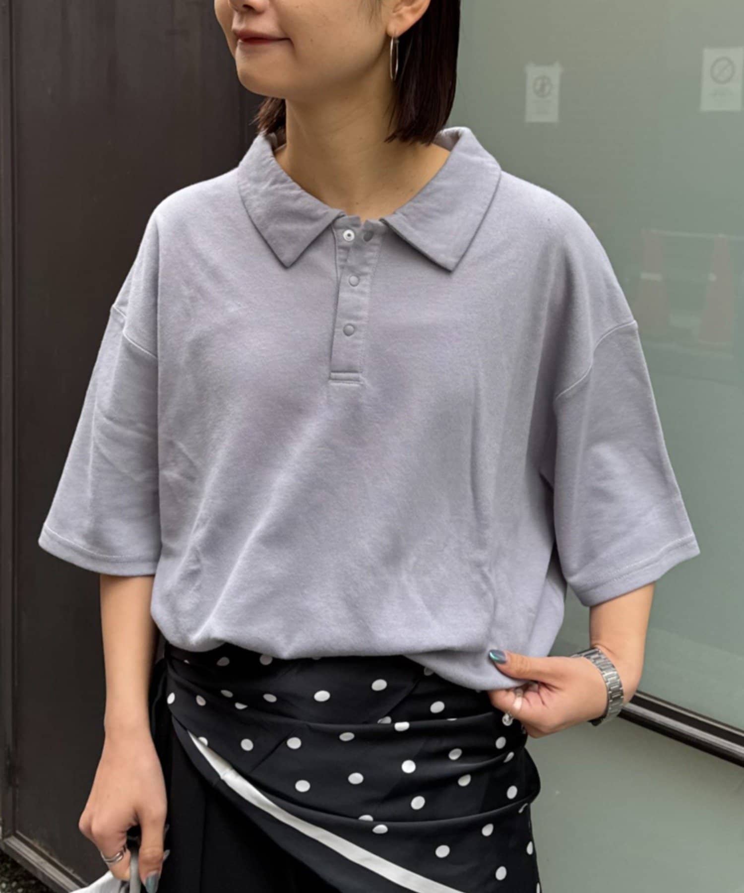 CIAOPANIC TYPY(チャオパニックティピー) 【ユニセックス】冷感プリントワッフルポロシャツ