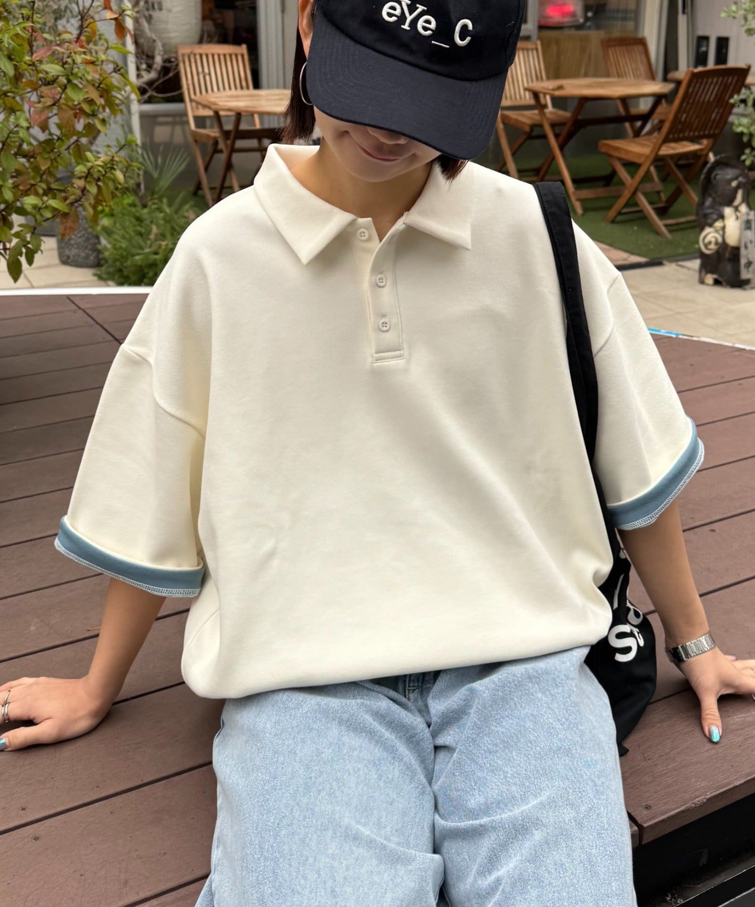 CIAOPANIC TYPY(チャオパニックティピー) 【ユニセックス】冷感プリントワッフルポロシャツ