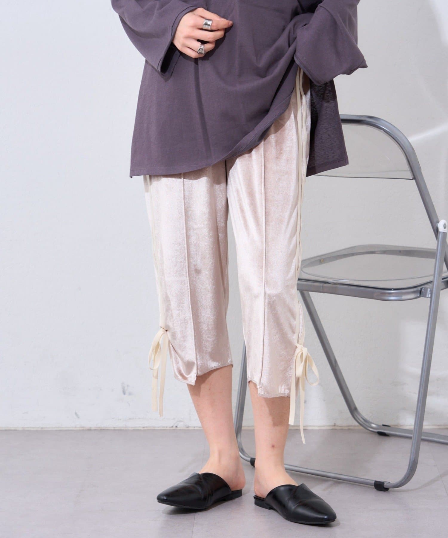 CIAOPANIC TYPY(チャオパニックティピー) 【etsinta】リメイクジャージーカプリパンツ